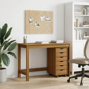 vidaXL Bureau en rollende kast set met lade MOSS 2 pcs HoningBruin