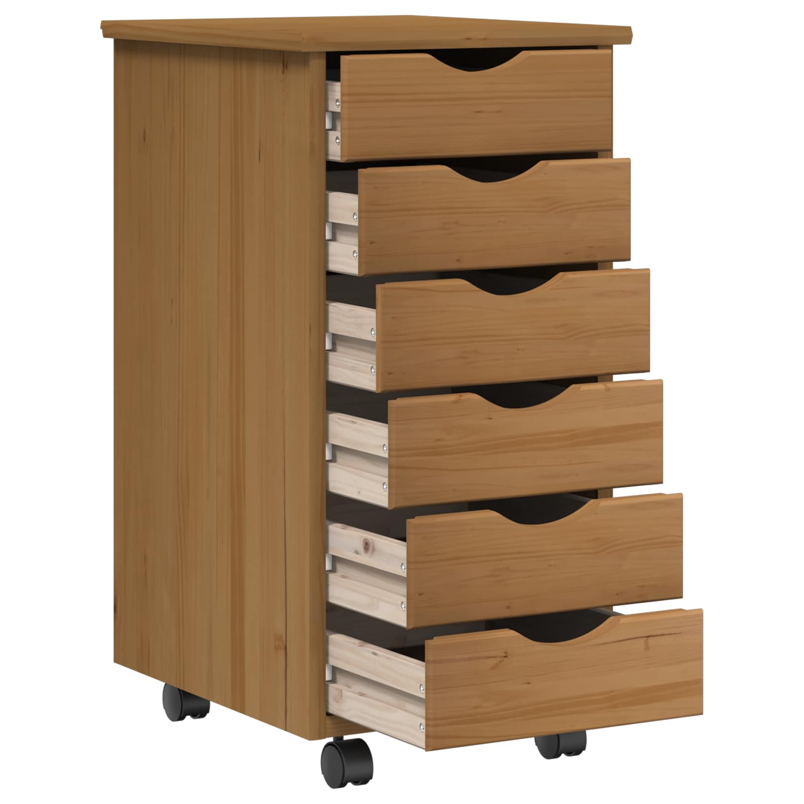 vidaXL Bureau en rollende kast set met lade MOSS 2 pcs HoningBruin