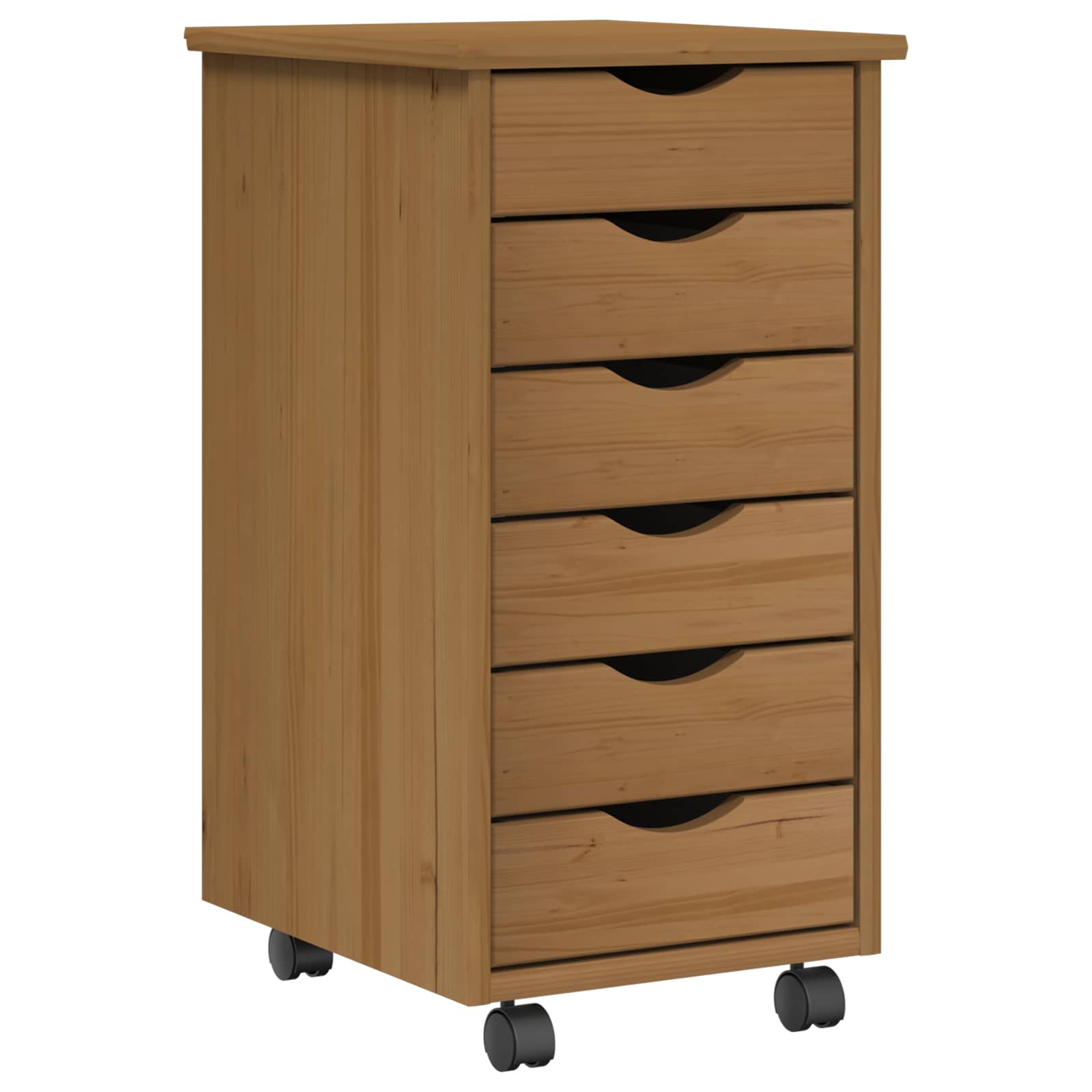 vidaXL Bureau en rollende kast set met lade MOSS 2 pcs HoningBruin