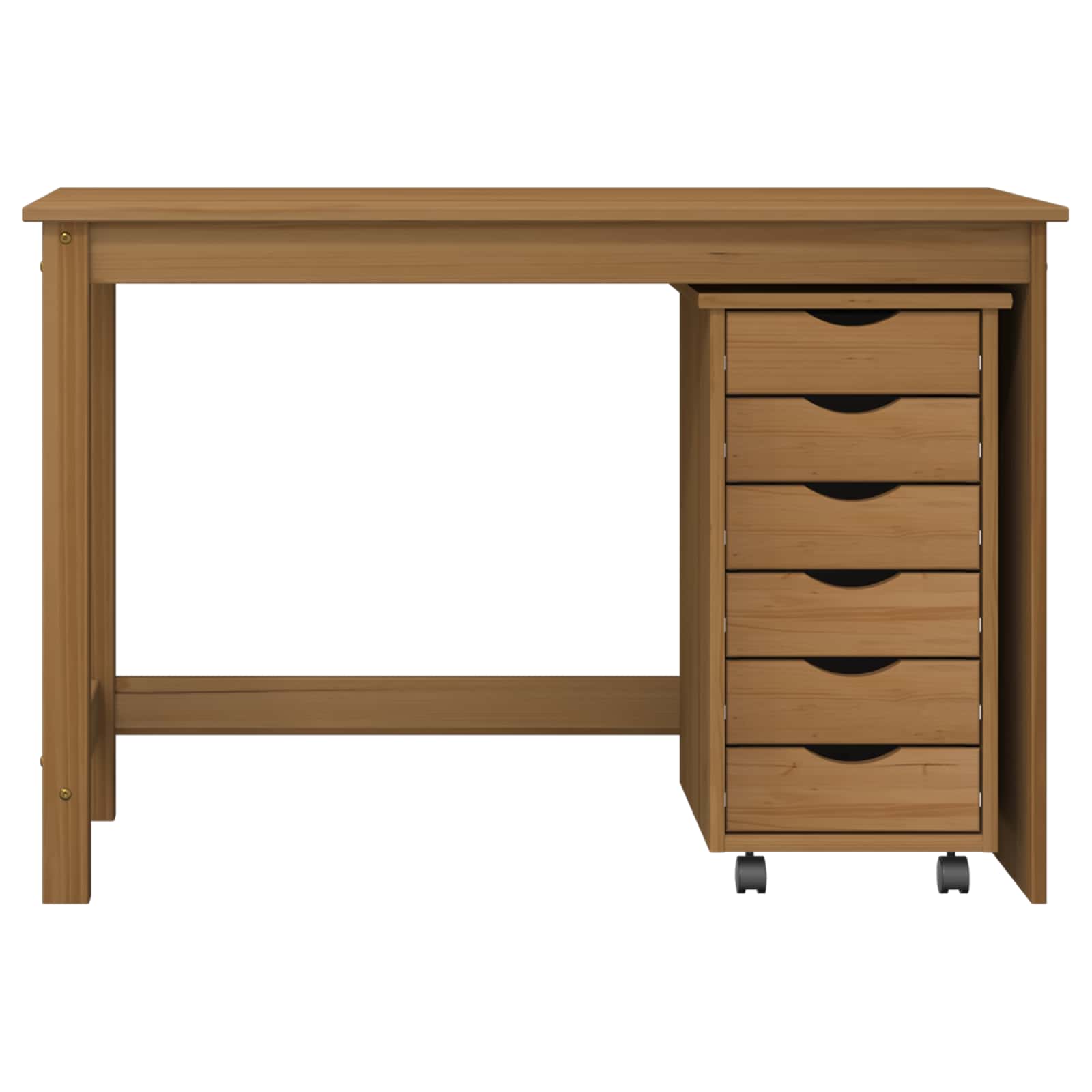 vidaXL Bureau en rollende kast set met lade MOSS 2 pcs HoningBruin