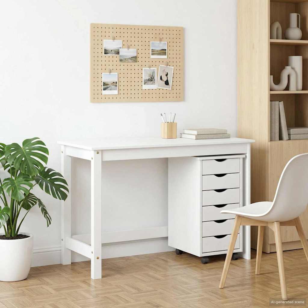 vidaXL Bureau en rollende kast set met lade MOSS 2 pcs HoningBruin