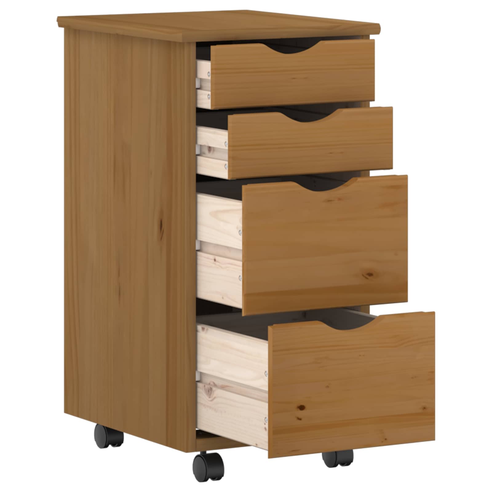 vidaXL Bureau en rollende kast set MOSS 2 pcs HoningBruin