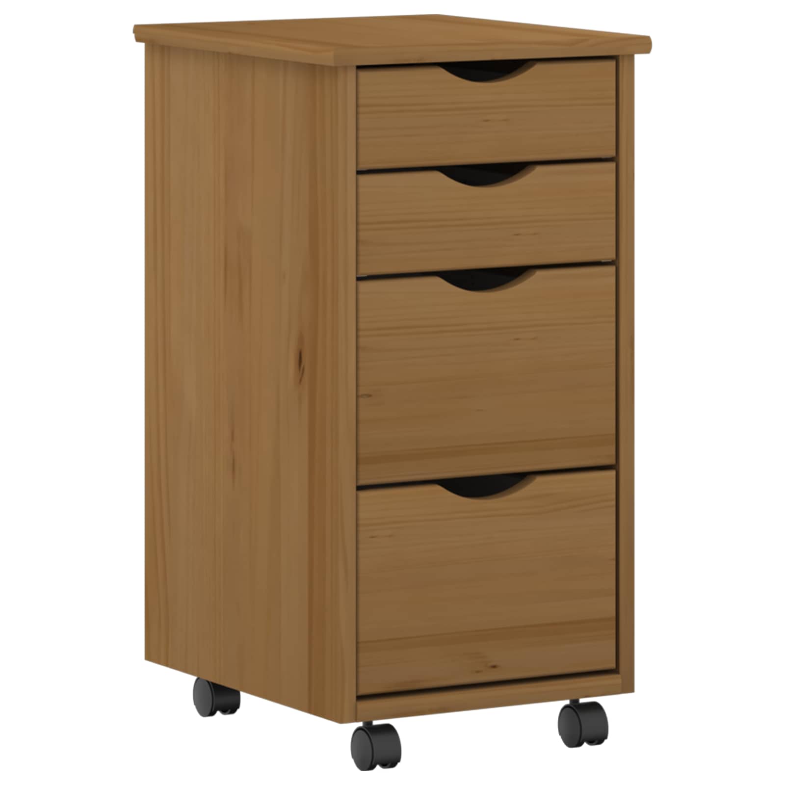 vidaXL Bureau en rollende kast set MOSS 2 pcs HoningBruin
