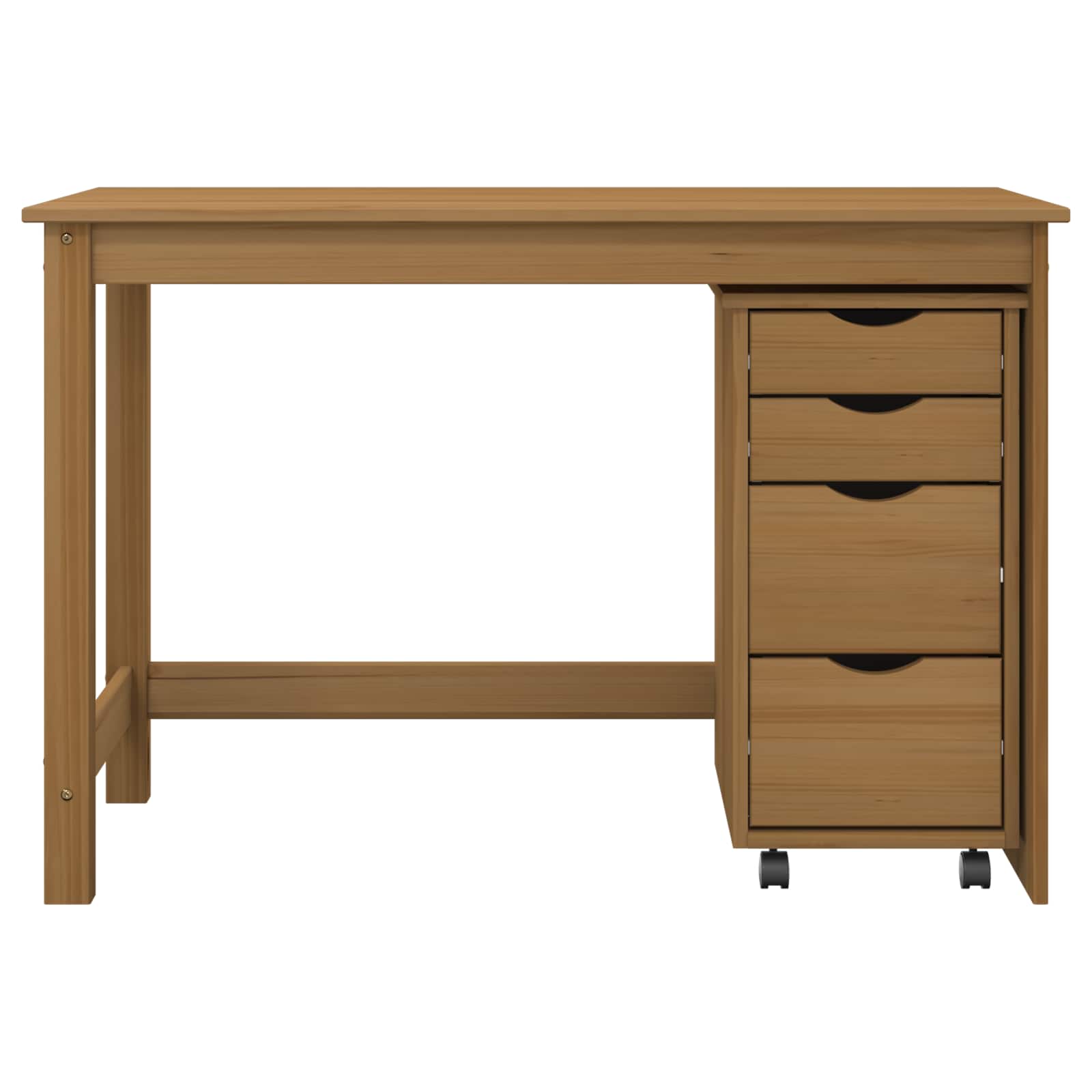 vidaXL Bureau en rollende kast set MOSS 2 pcs HoningBruin