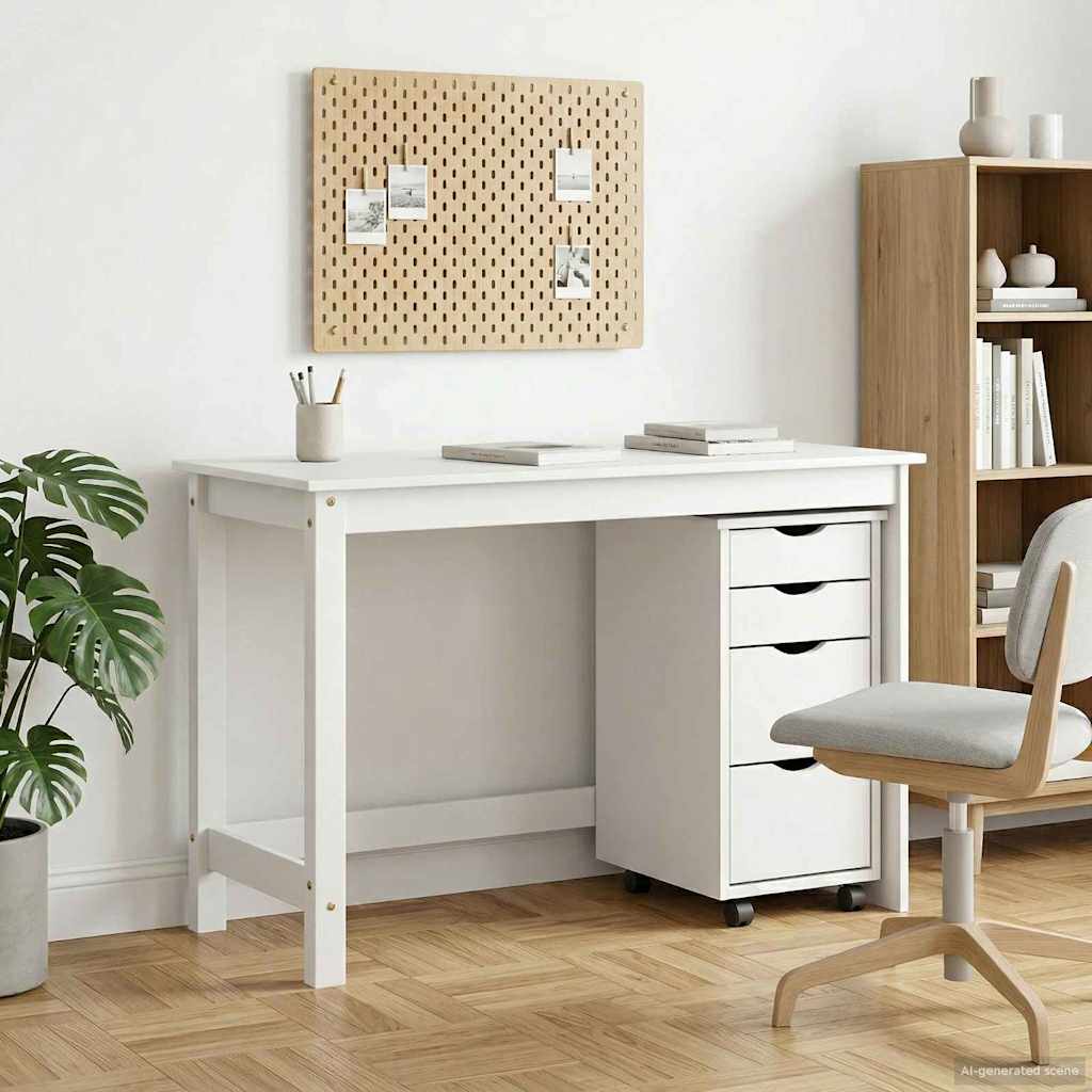 vidaXL Bureau en rollende kast set MOSS 2 pcs HoningBruin
