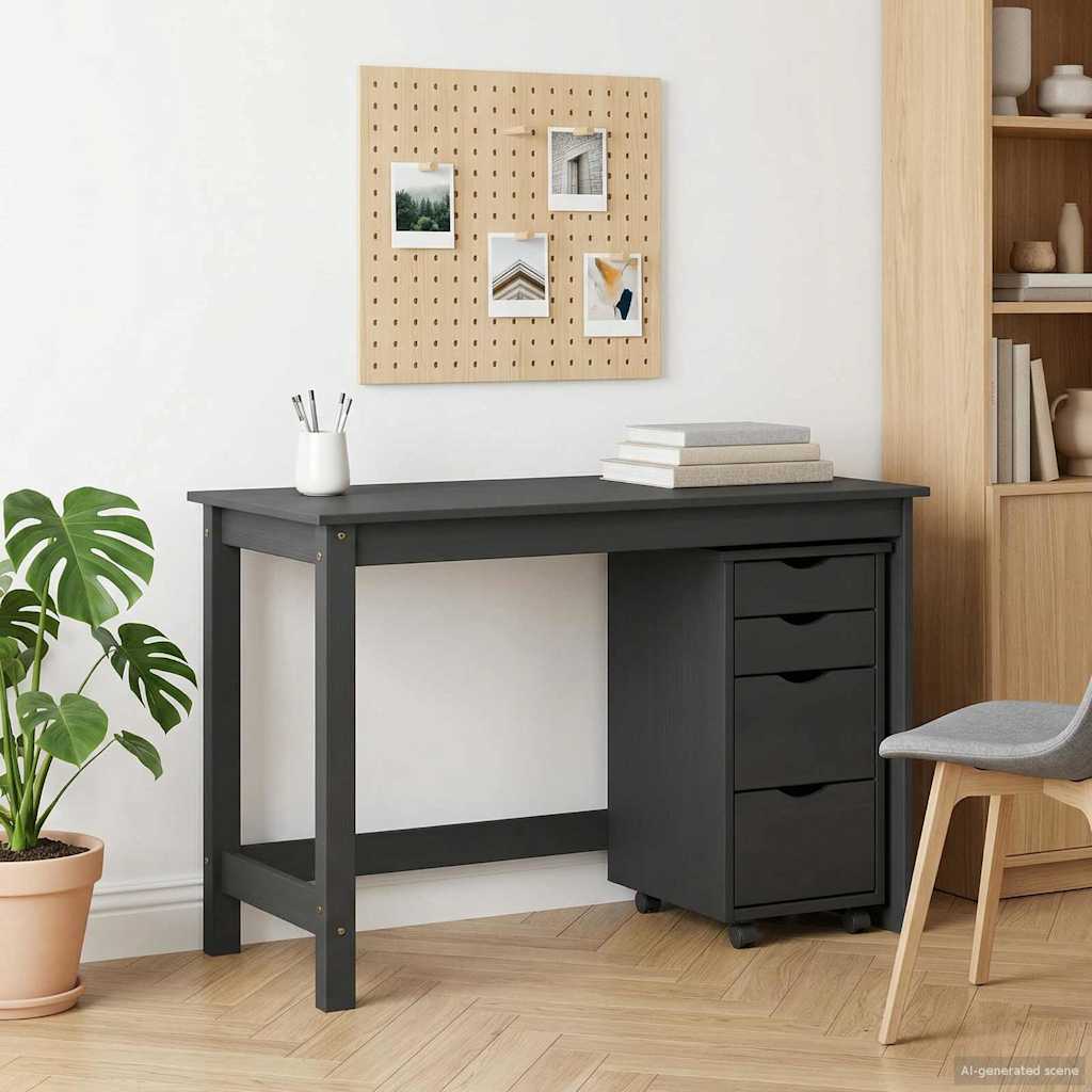 vidaXL Bureau en rollende kast set MOSS 2 pcs HoningBruin