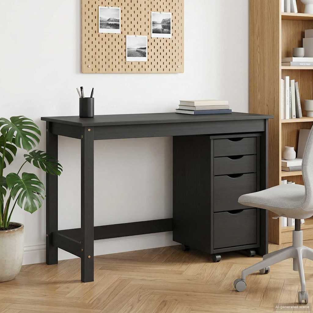 vidaXL Bureau en rollende kast set MOSS 2 pcs HoningBruin