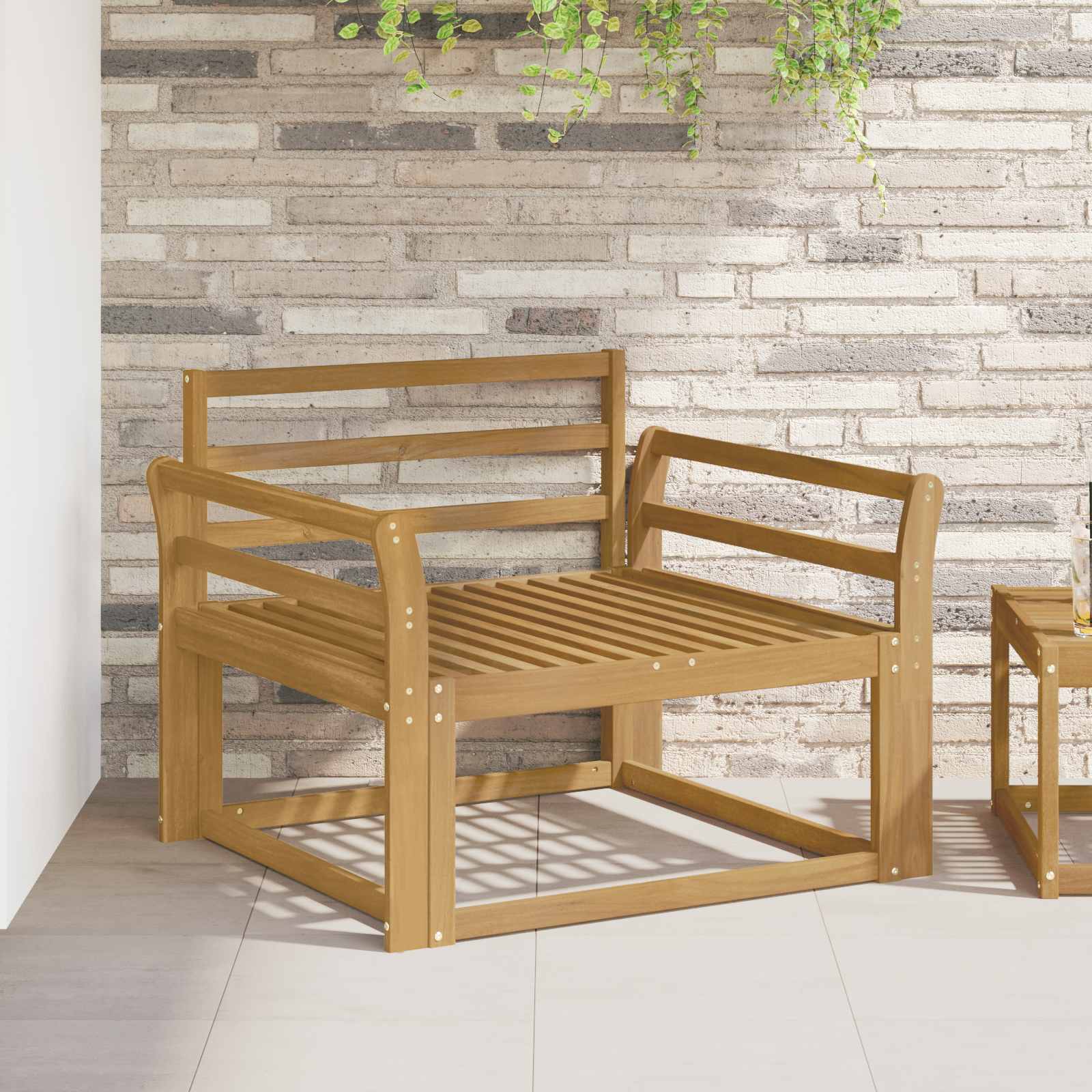 vidaXL Buiten Midden Sofa Massief Acaciahout Naturel