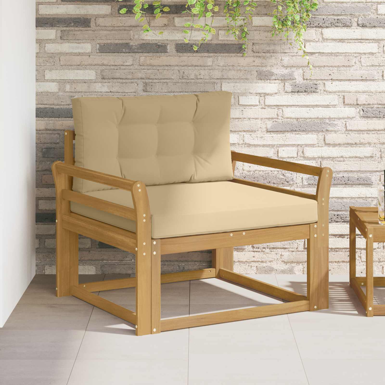 vidaXL Buiten Midden Sofa Massief Acaciahout Naturel
