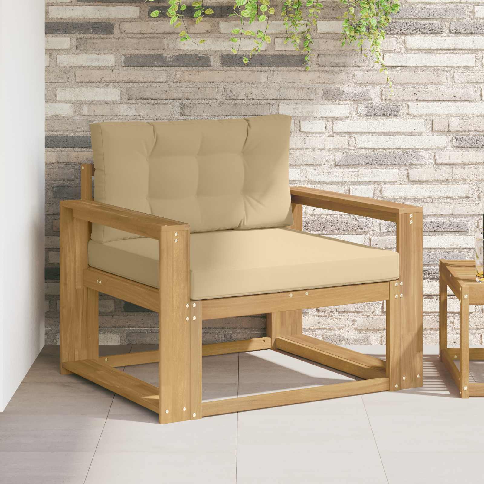 vidaXL Buiten Midden Sofa Massief Acaciahout Naturel