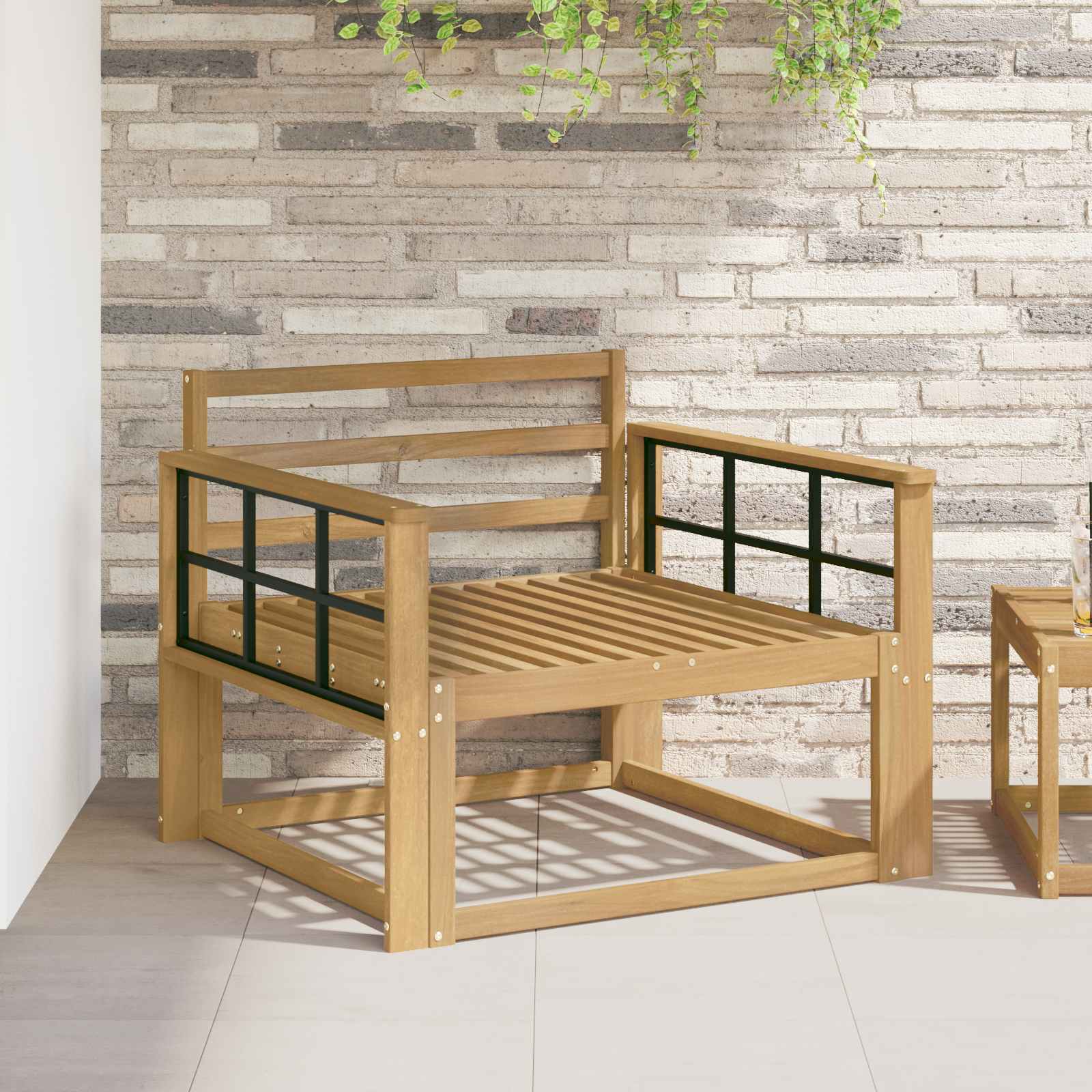 vidaXL Buiten Midden Sofa Massief Acaciahout Naturel