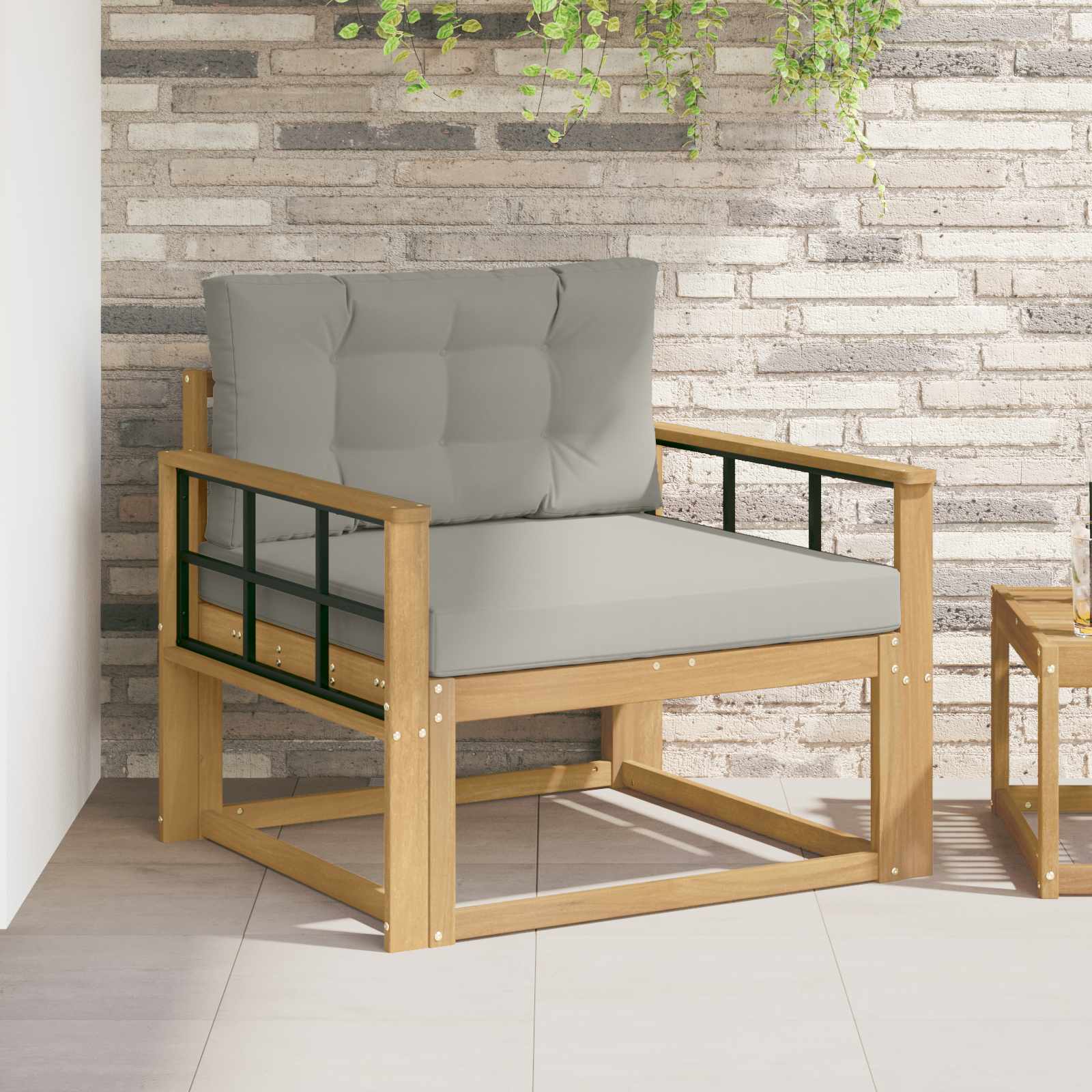 vidaXL Buiten Midden Sofa Massief Acaciahout Naturel