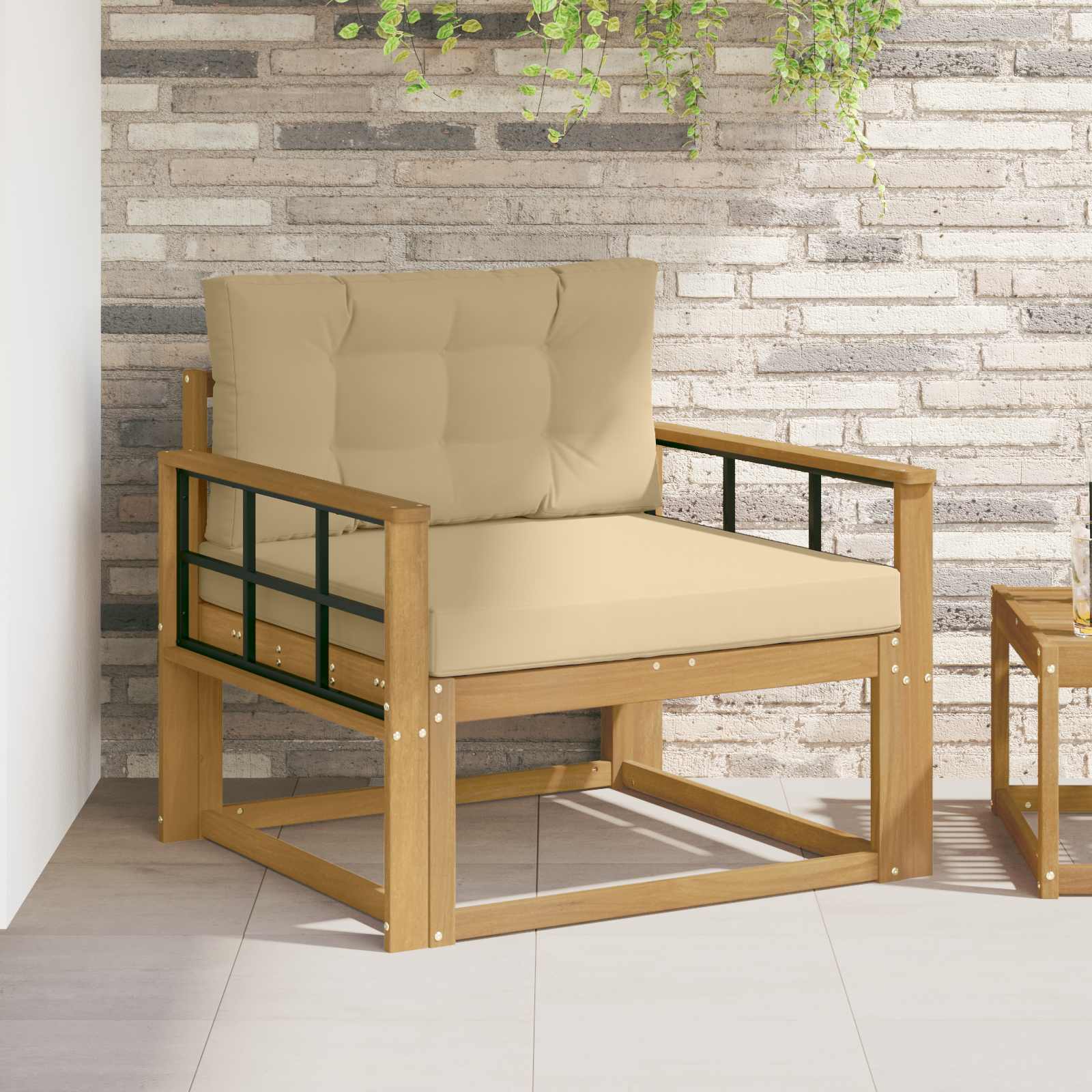 vidaXL Buiten Midden Sofa Massief Acaciahout Naturel