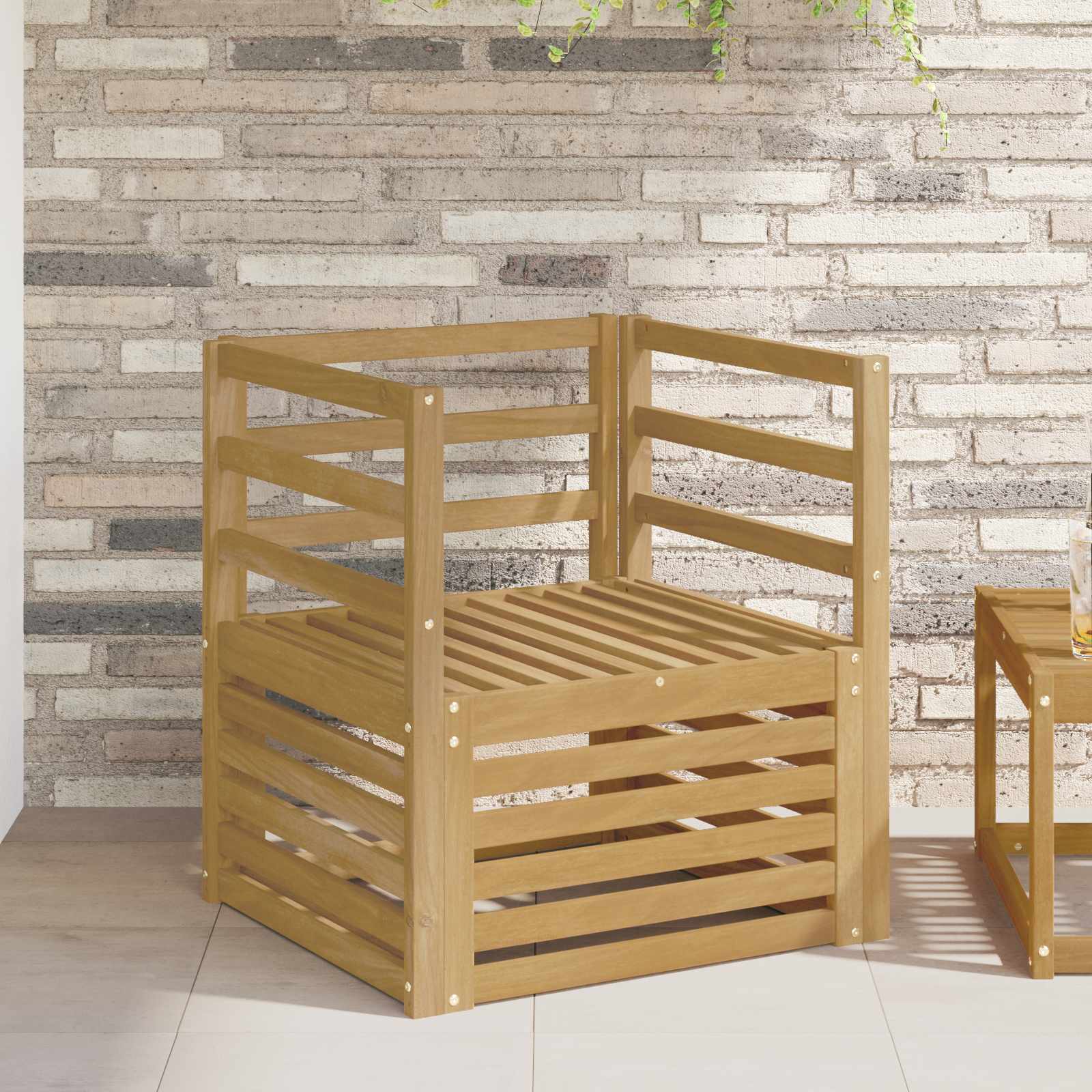 vidaXL Buiten bankenset Naturel 67 x 63 x 73 cm Massief Acaciahout