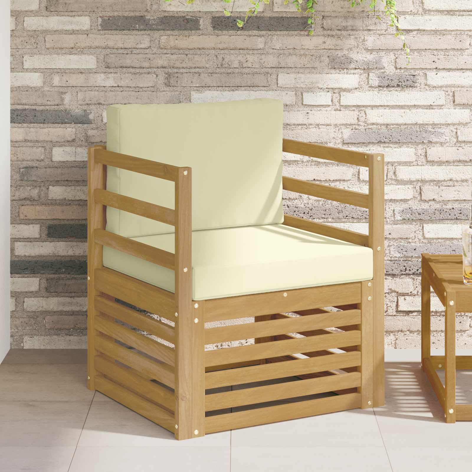 vidaXL Buiten bankenset Naturel 67 x 63 x 73 cm Massief Acaciahout