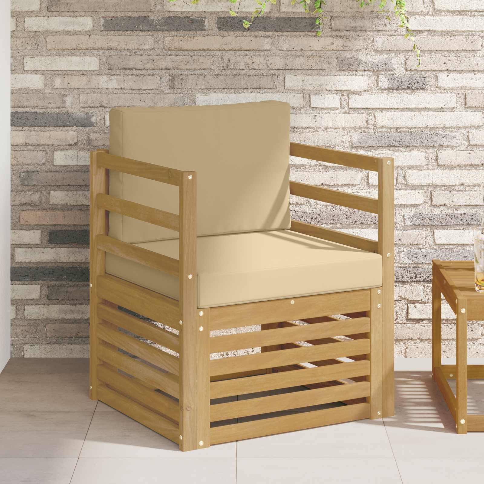 vidaXL Buiten bankenset Naturel 67 x 63 x 73 cm Massief Acaciahout