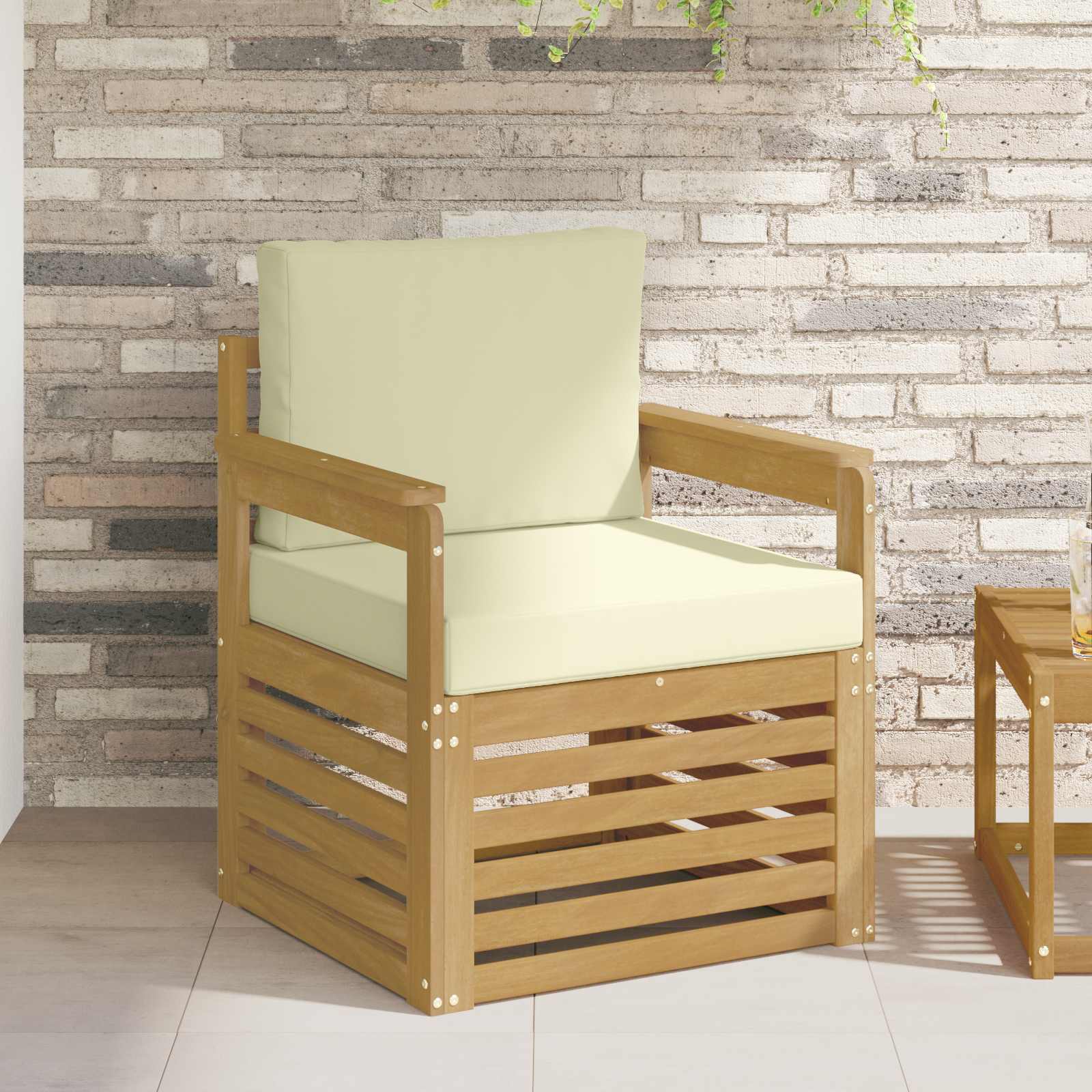 vidaXL Buiten bankenset Naturel 67 x 63 x 73 cm Massief Acaciahout