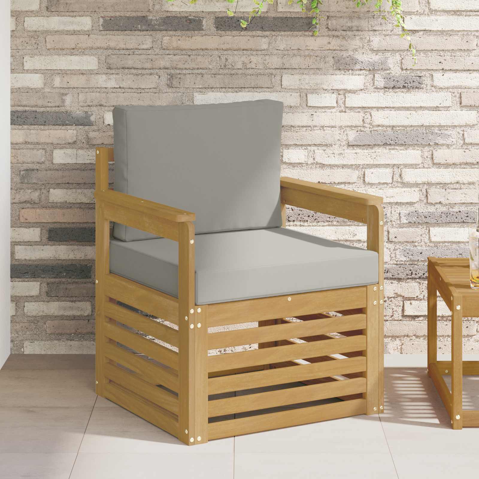 vidaXL Buiten bankenset Naturel 67 x 63 x 73 cm Massief Acaciahout