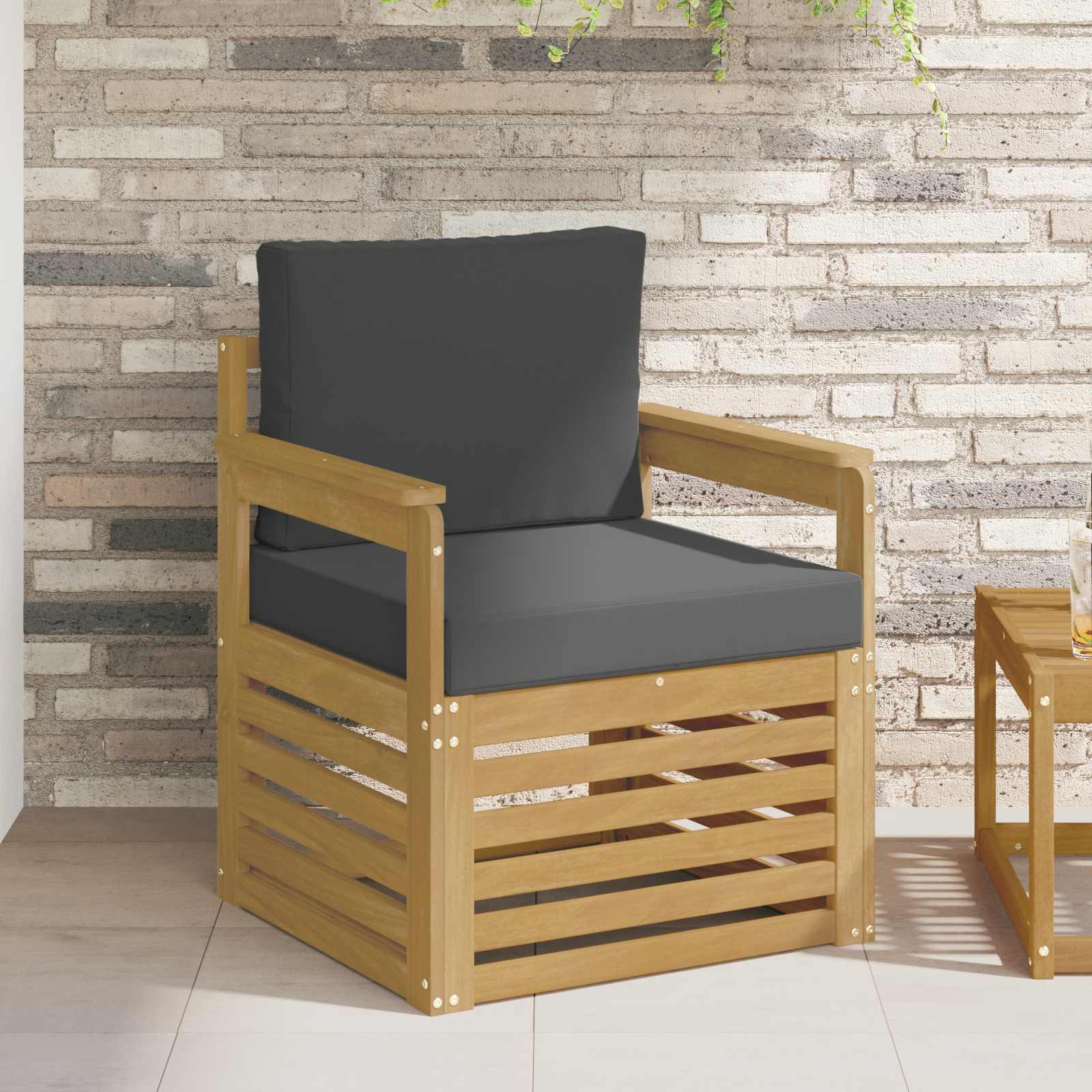 vidaXL Buiten bankenset Naturel 67 x 63 x 73 cm Massief Acaciahout