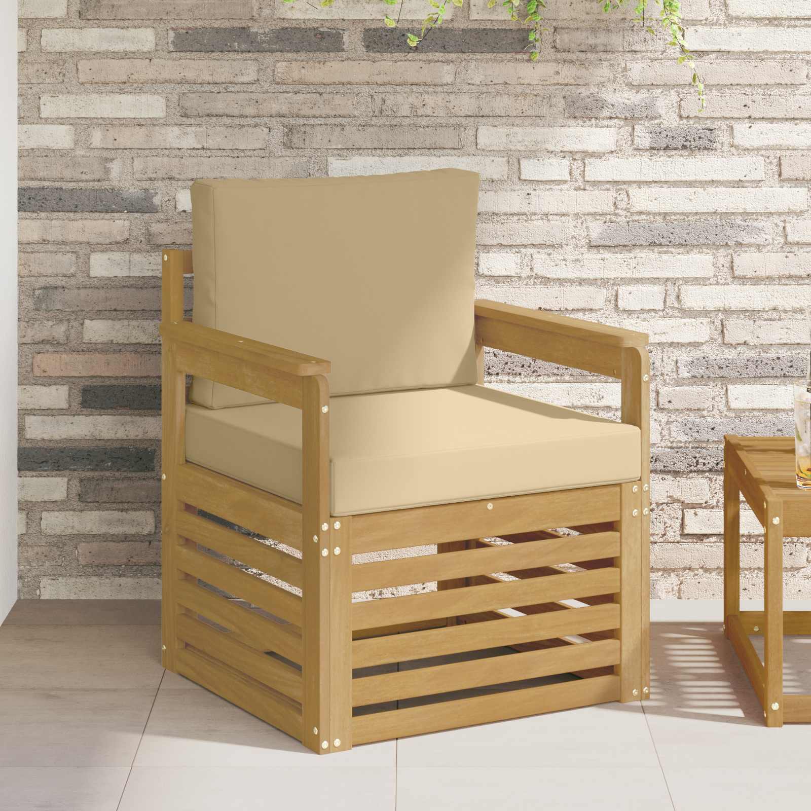 vidaXL Buiten bankenset Naturel 67 x 63 x 73 cm Massief Acaciahout