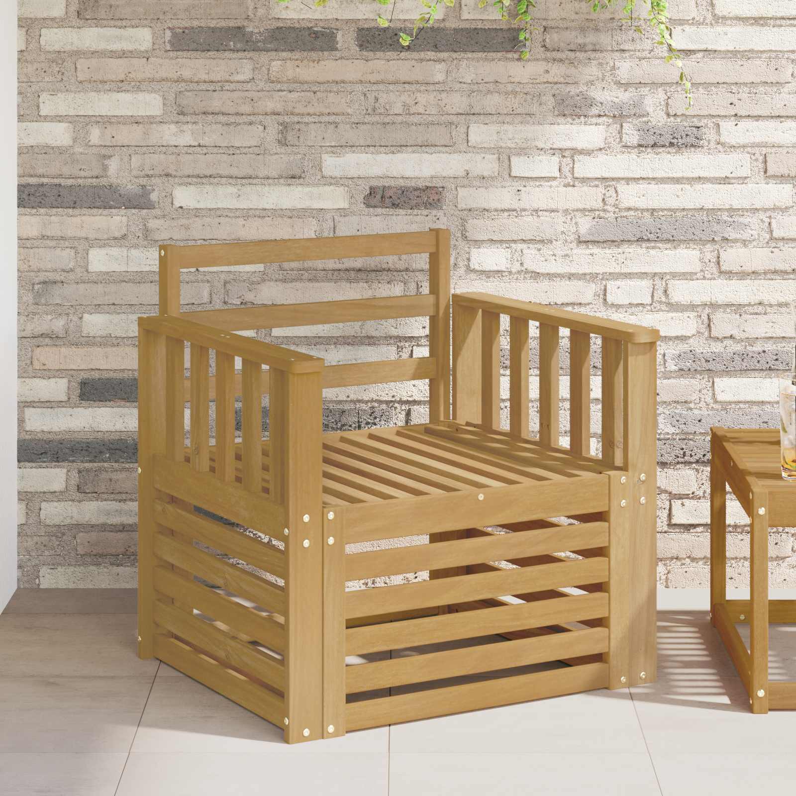 vidaXL Buiten bankenset Naturel 67 x 63 x 73 cm Massief Acaciahout