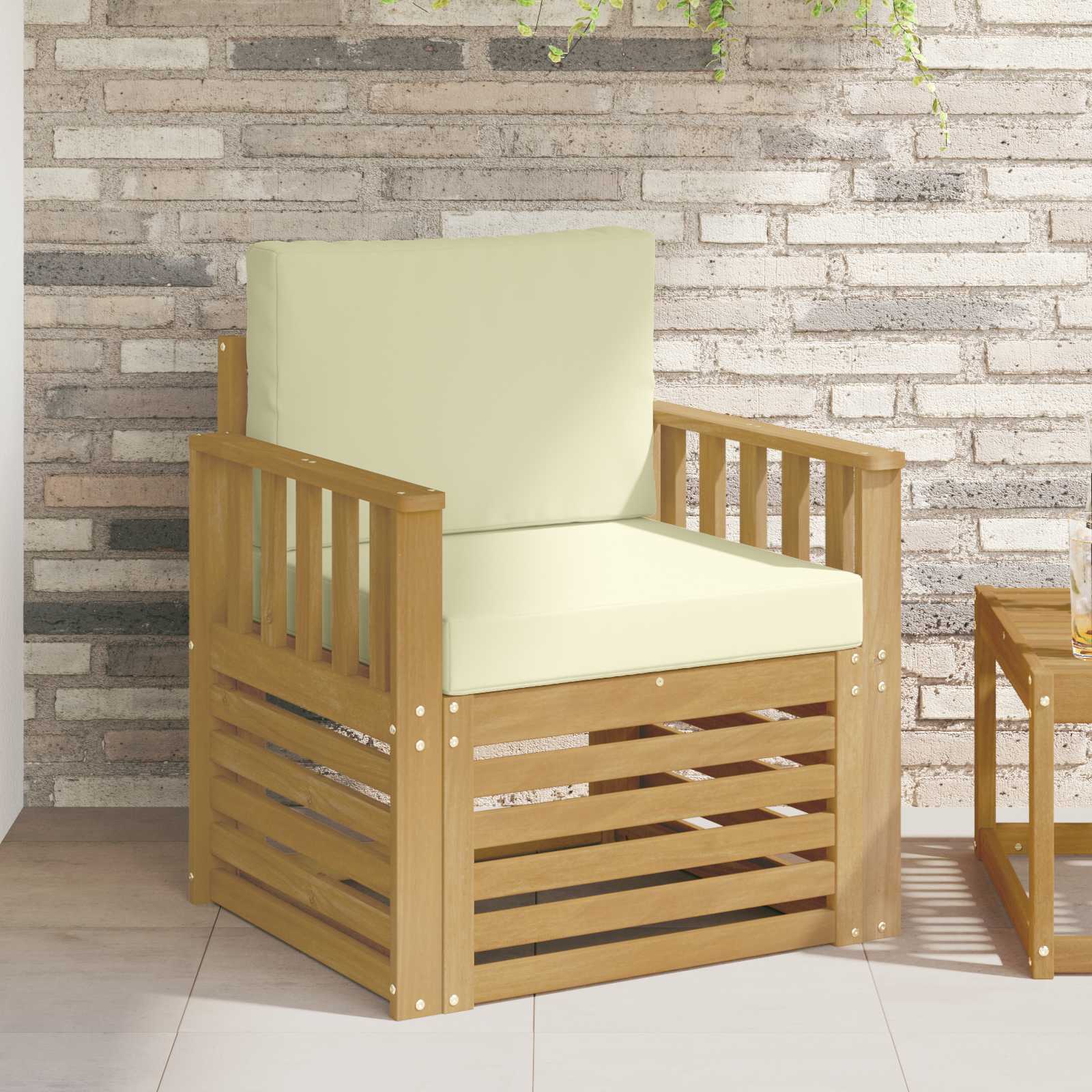 vidaXL Buiten bankenset Naturel 67 x 63 x 73 cm Massief Acaciahout