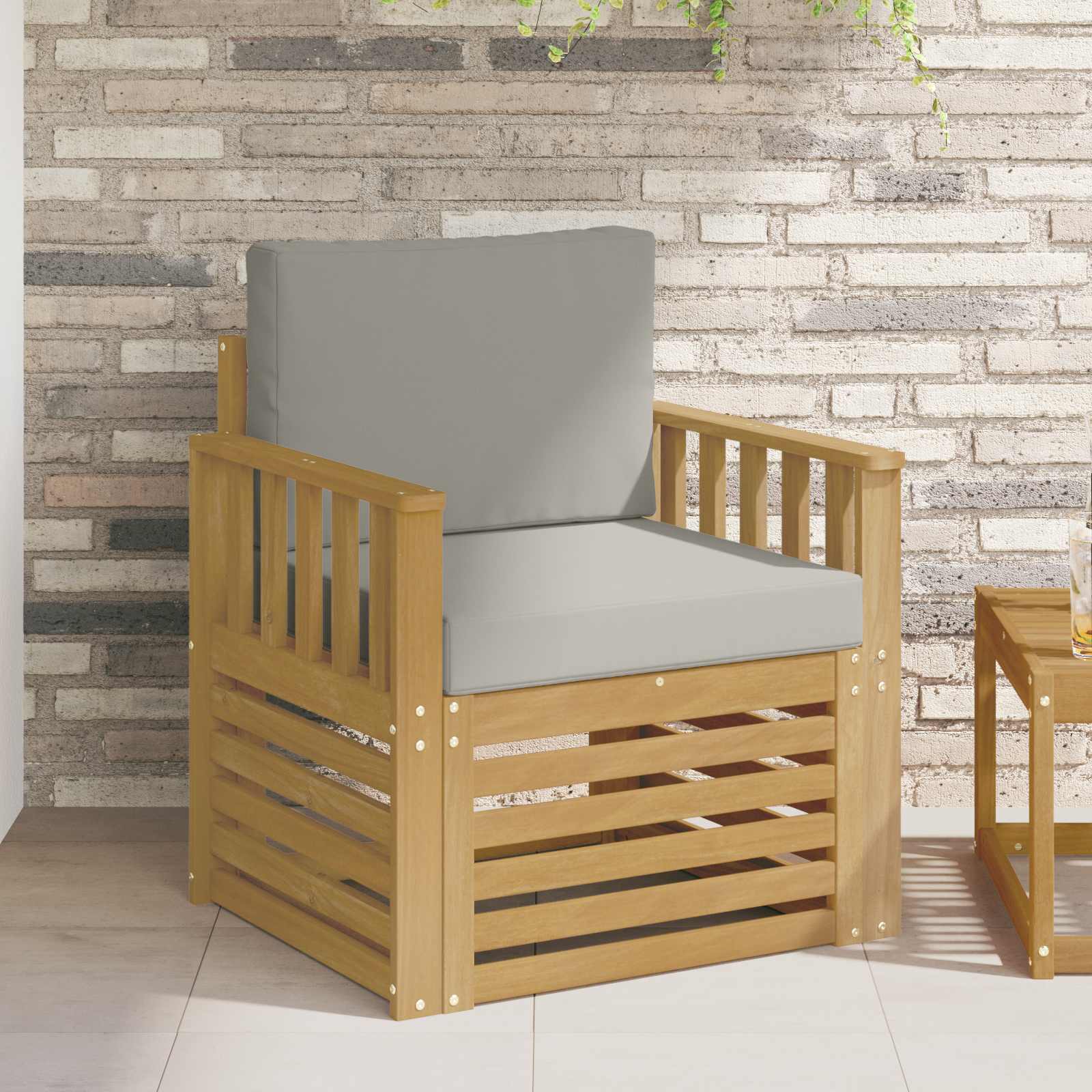 vidaXL Buiten bankenset Naturel 67 x 63 x 73 cm Massief Acaciahout