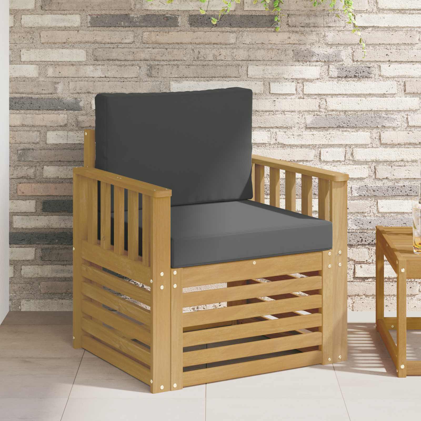 vidaXL Buiten bankenset Naturel 67 x 63 x 73 cm Massief Acaciahout