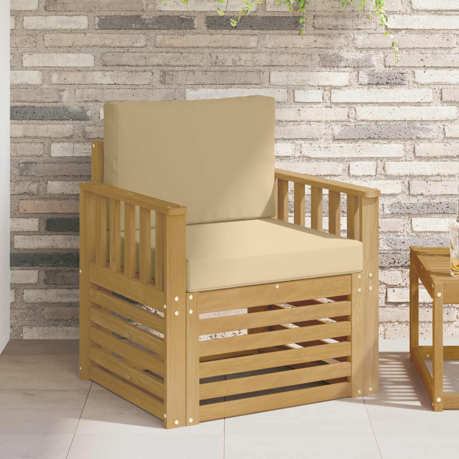 vidaXL Buiten bankenset Naturel 67 x 63 x 73 cm Massief Acaciahout
