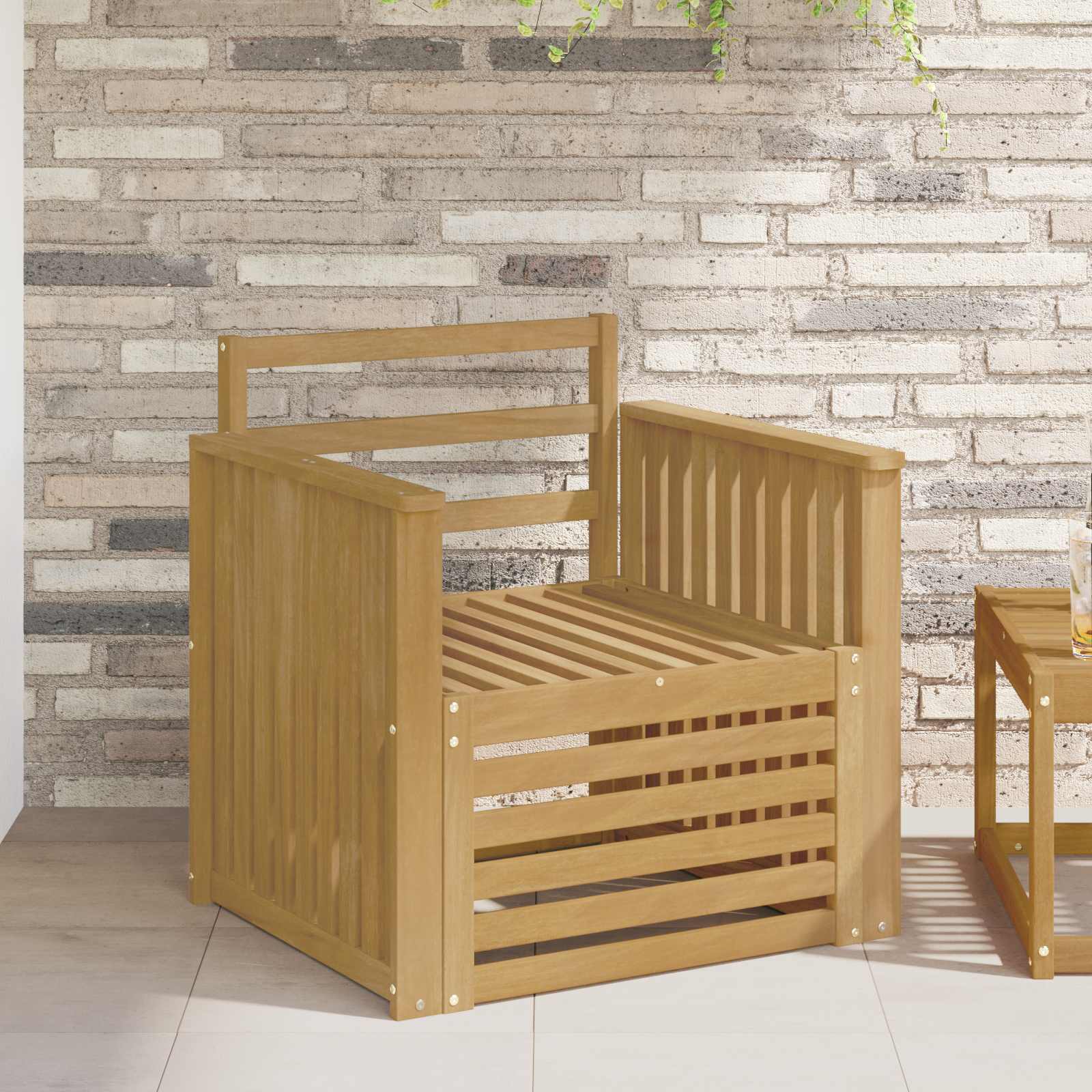 vidaXL Buiten bankenset Naturel 67 x 63 x 73 cm Massief Acaciahout