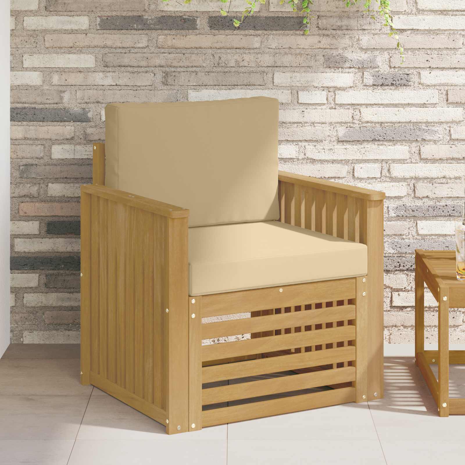 vidaXL Buiten bankenset Naturel 67 x 63 x 73 cm Massief Acaciahout