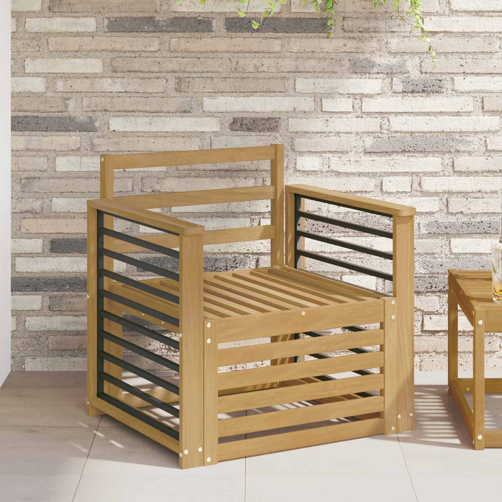 vidaXL Buiten bankenset Naturel 67 x 63 x 73 cm Massief Acaciahout