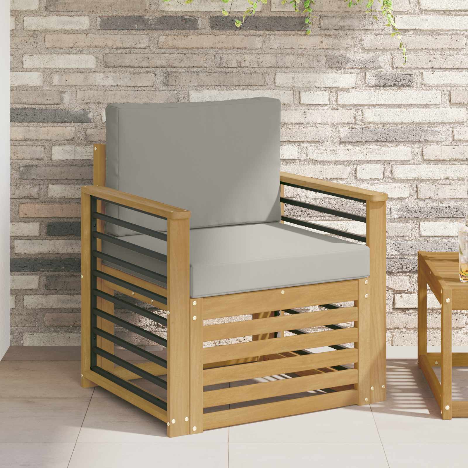 vidaXL Buiten bankenset Naturel 67 x 63 x 73 cm Massief Acaciahout