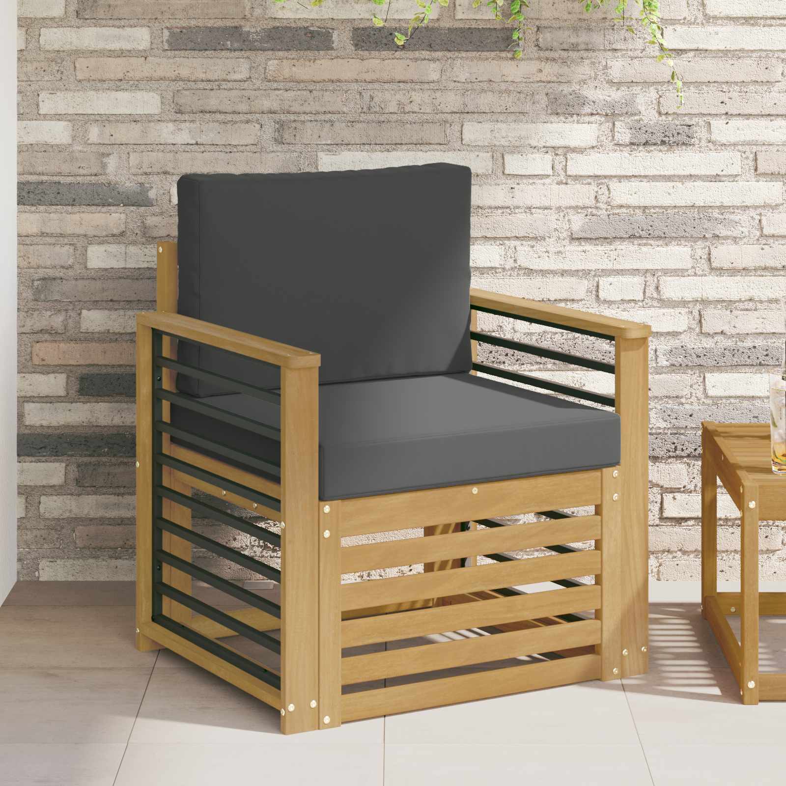 vidaXL Buiten bankenset Naturel 67 x 63 x 73 cm Massief Acaciahout