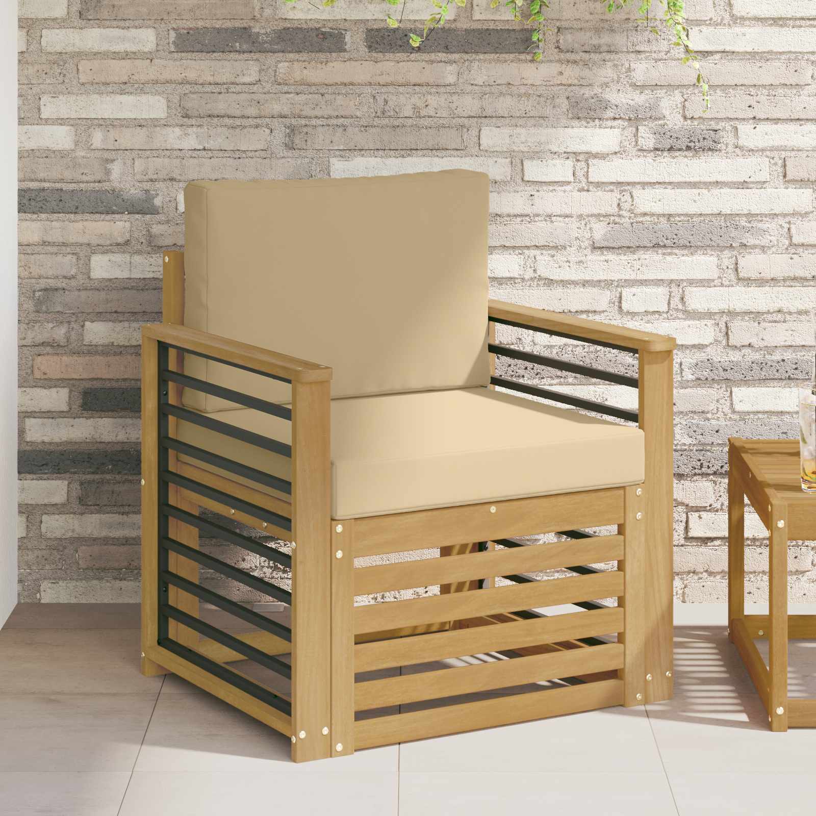 vidaXL Buiten bankenset Naturel 67 x 63 x 73 cm Massief Acaciahout