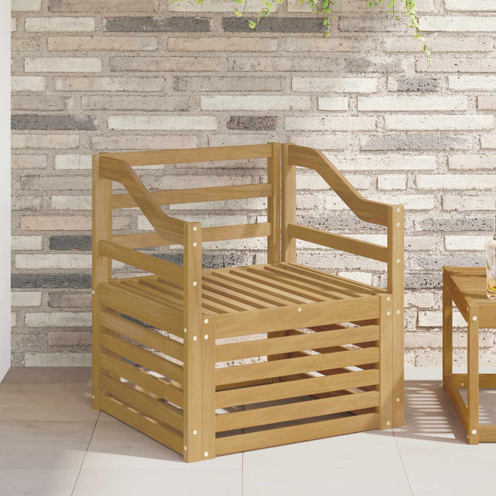 vidaXL Buiten bankenset Naturel 67 x 63 x 73 cm Massief Acaciahout