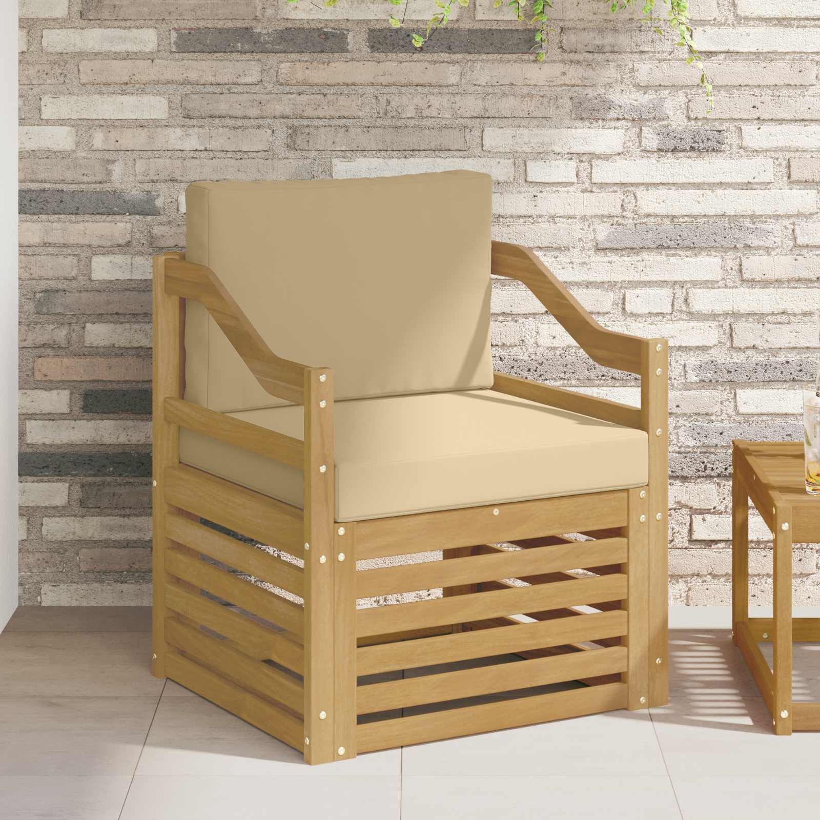 vidaXL Buiten bankenset Naturel 67 x 63 x 73 cm Massief Acaciahout