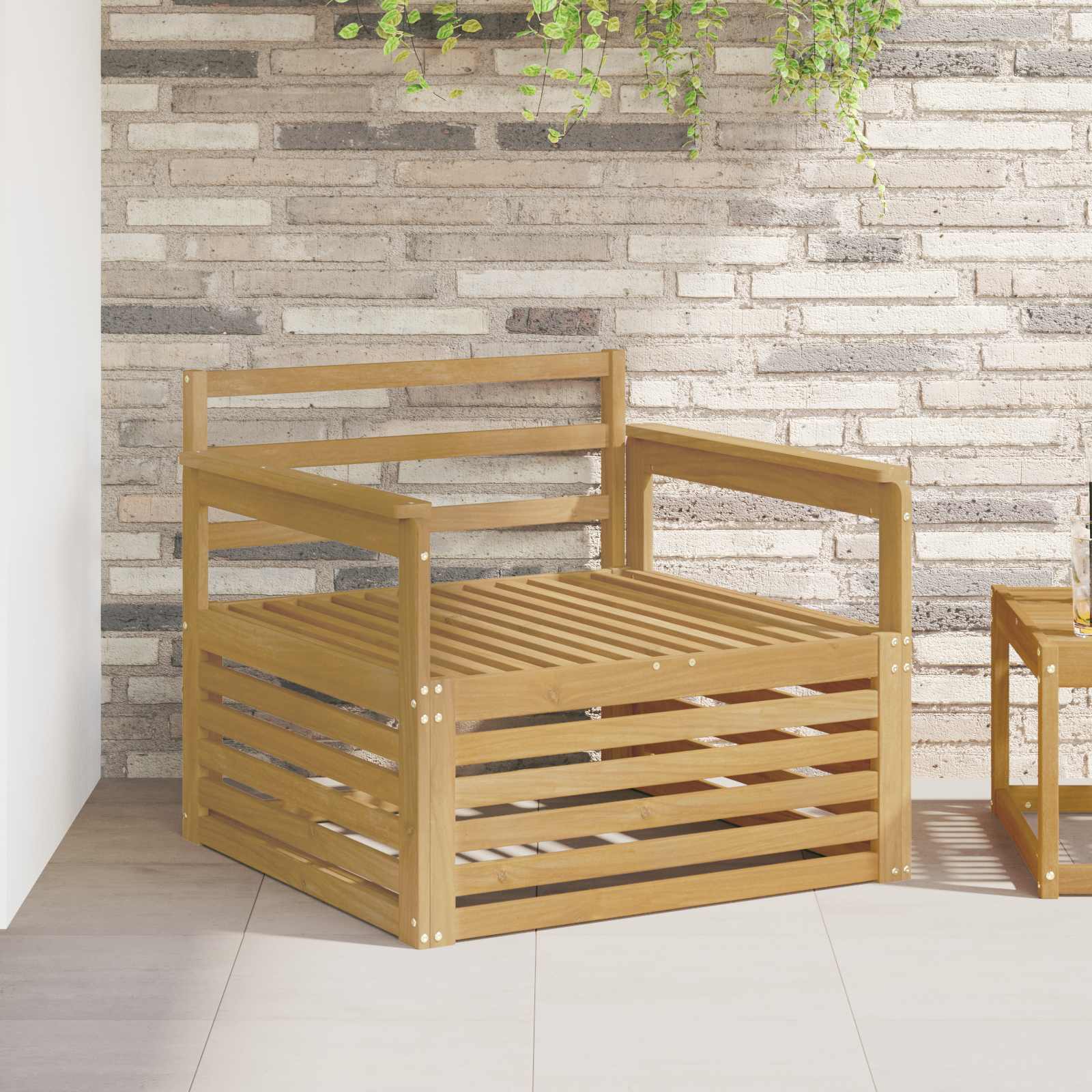 vidaXL Buiten bankenset Massief Acaciahout en Polyester Naturel