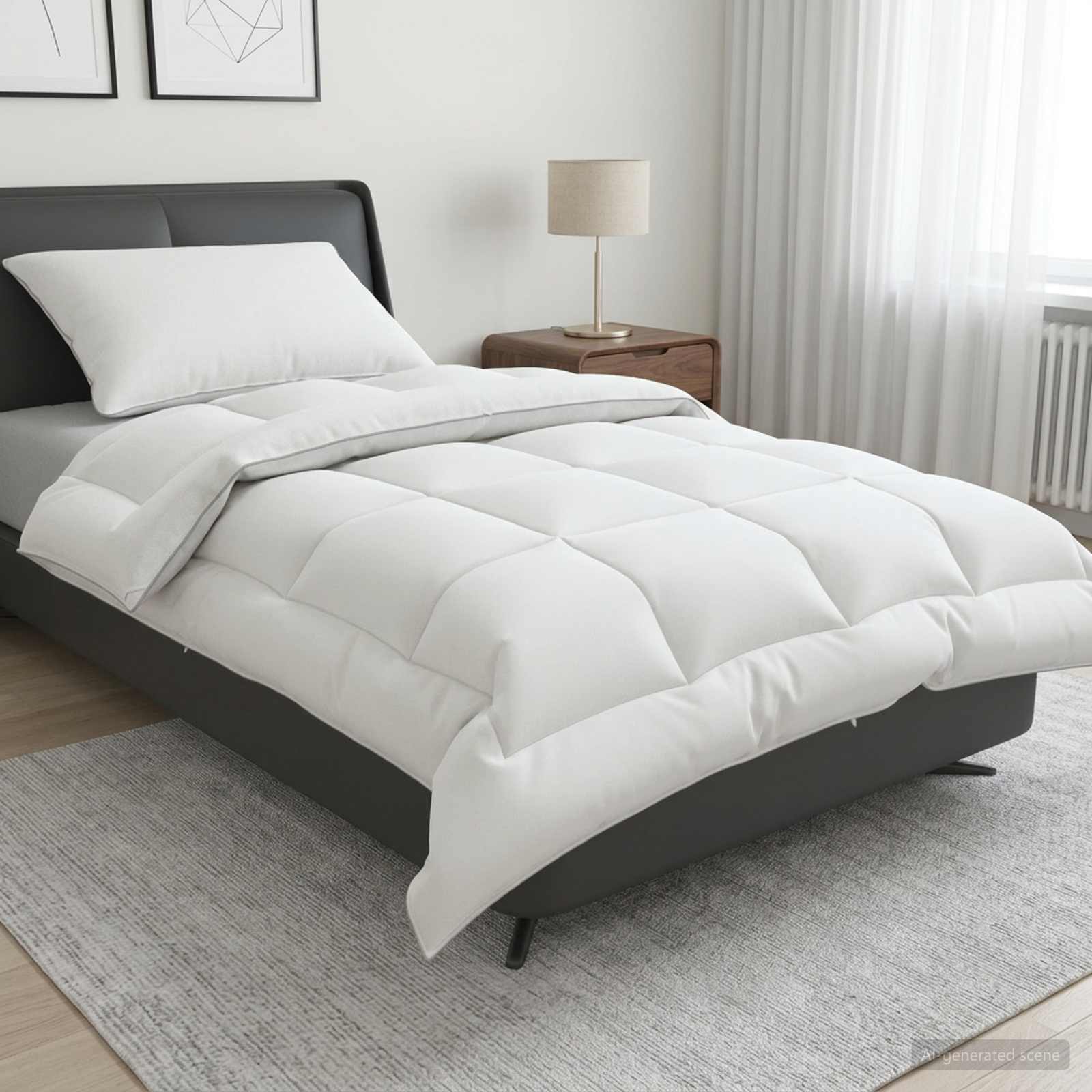 vidaXL Dekbed en Kussen Set 2 st 135x200 cm 4 seizoenen 220 GSM Wol