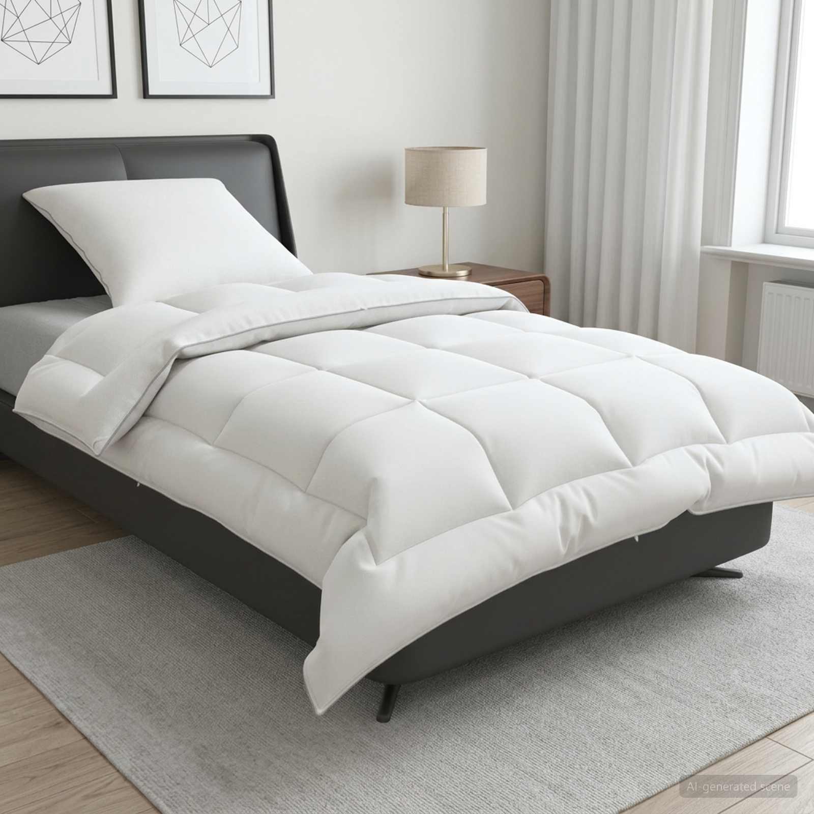 vidaXL Dekbed en Kussen Set 2 st 135x200 cm 4 seizoenen 220 GSM Wol