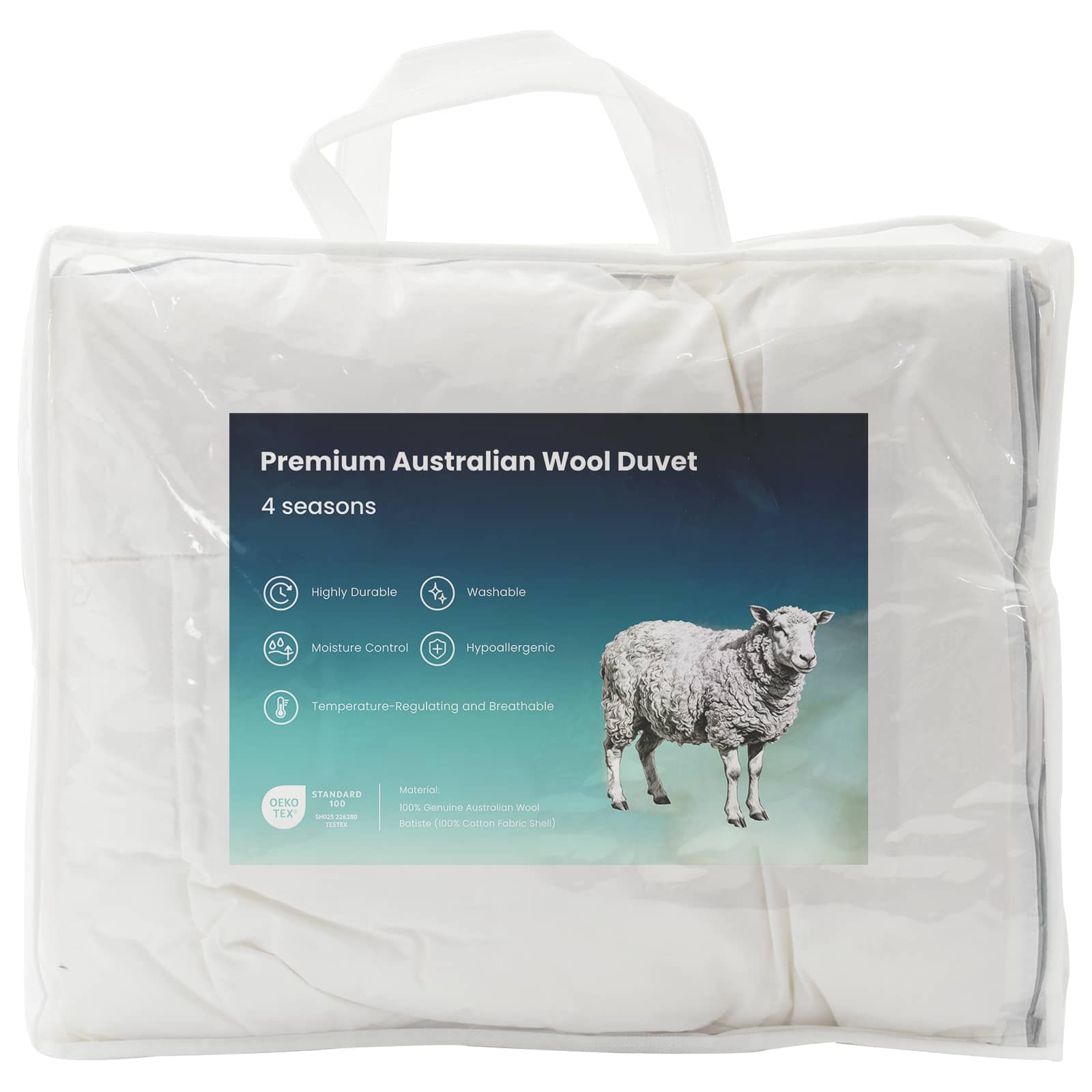 vidaXL Dekbed en Kussen Set 2 st 135x200 cm 4 seizoenen 140+220 GSM