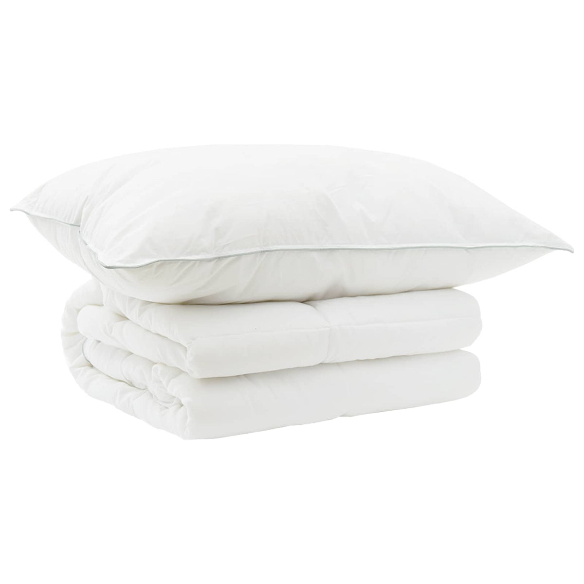 vidaXL Dekbed en Kussen Set 2 st 135x200 cm Zomer 200 GSM Wol Wit