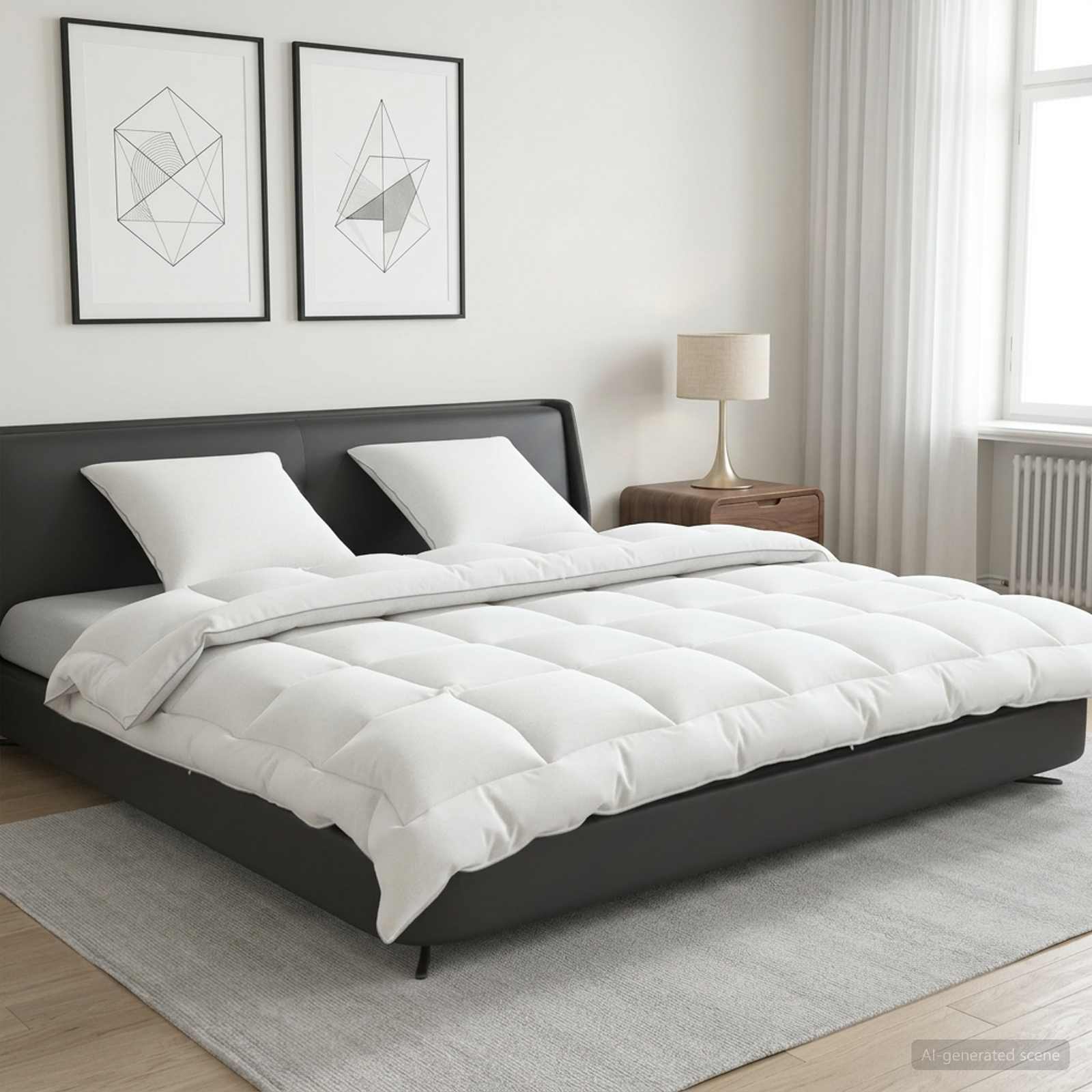 vidaXL Dekbed en Kussen Set 3 st 200x200 cm 4 seizoenen 220 GSM Wol