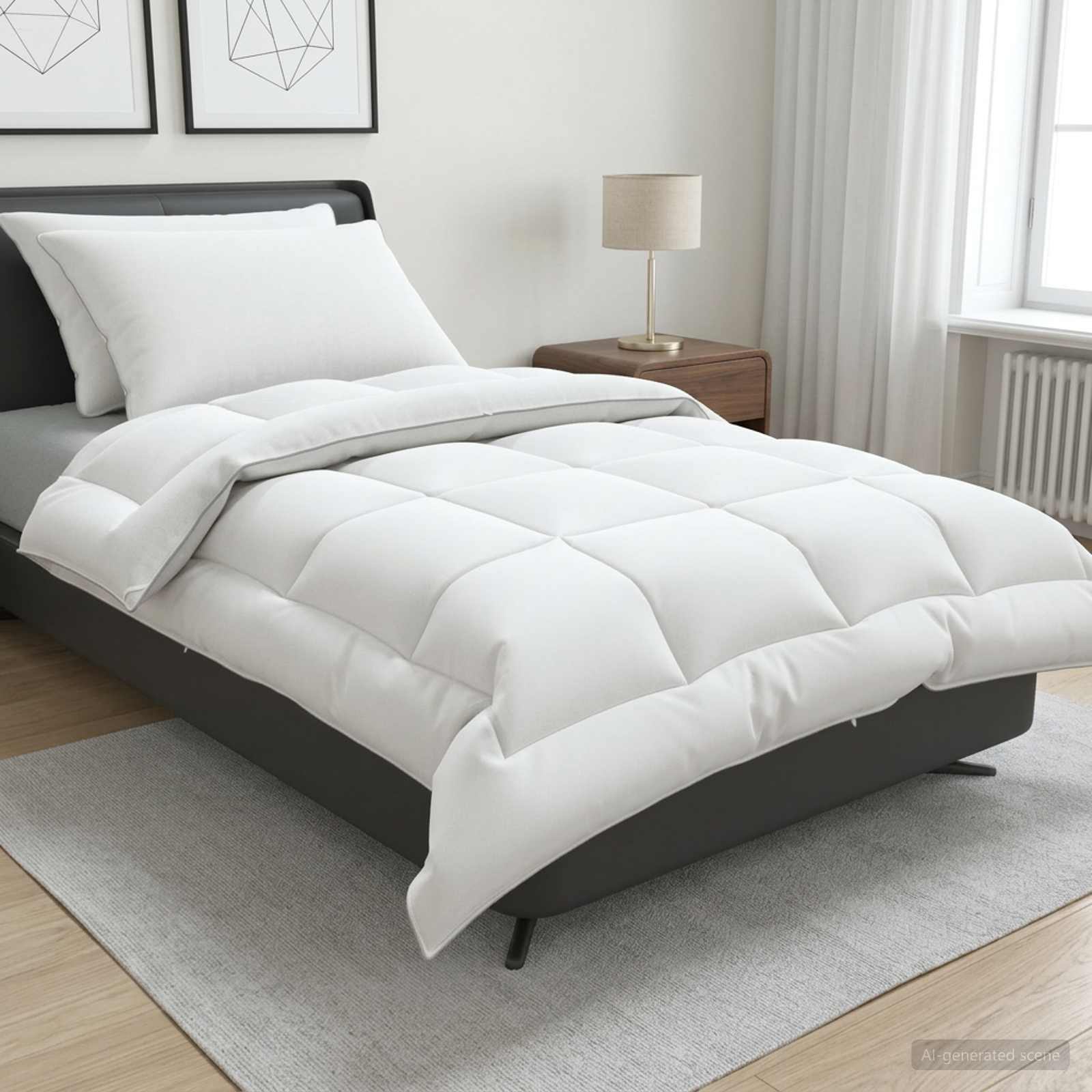 vidaXL Dekbed en Kussen Set 3 st 200x200 cm 4 seizoenen 220 GSM Wol