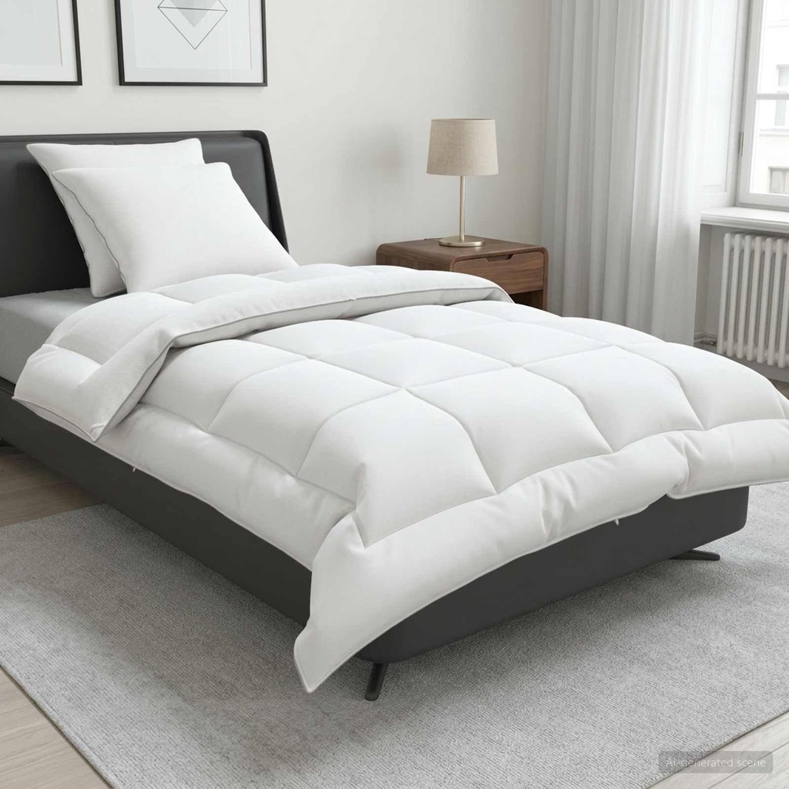 vidaXL Dekbed en Kussen Set 3 st 200x200 cm 4 seizoenen 220 GSM Wol