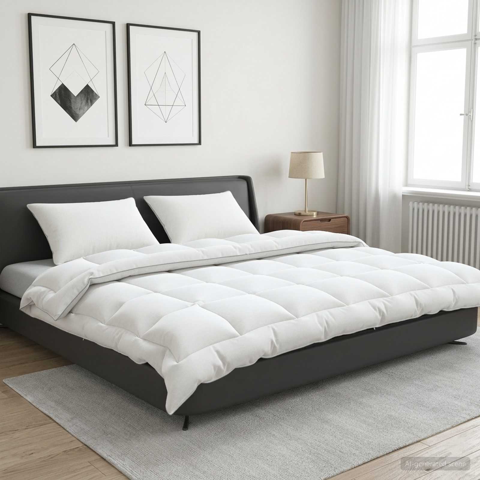 vidaXL Dekbed en Kussen Set 3 st 200x200 cm 4 seizoenen 220 GSM Wol