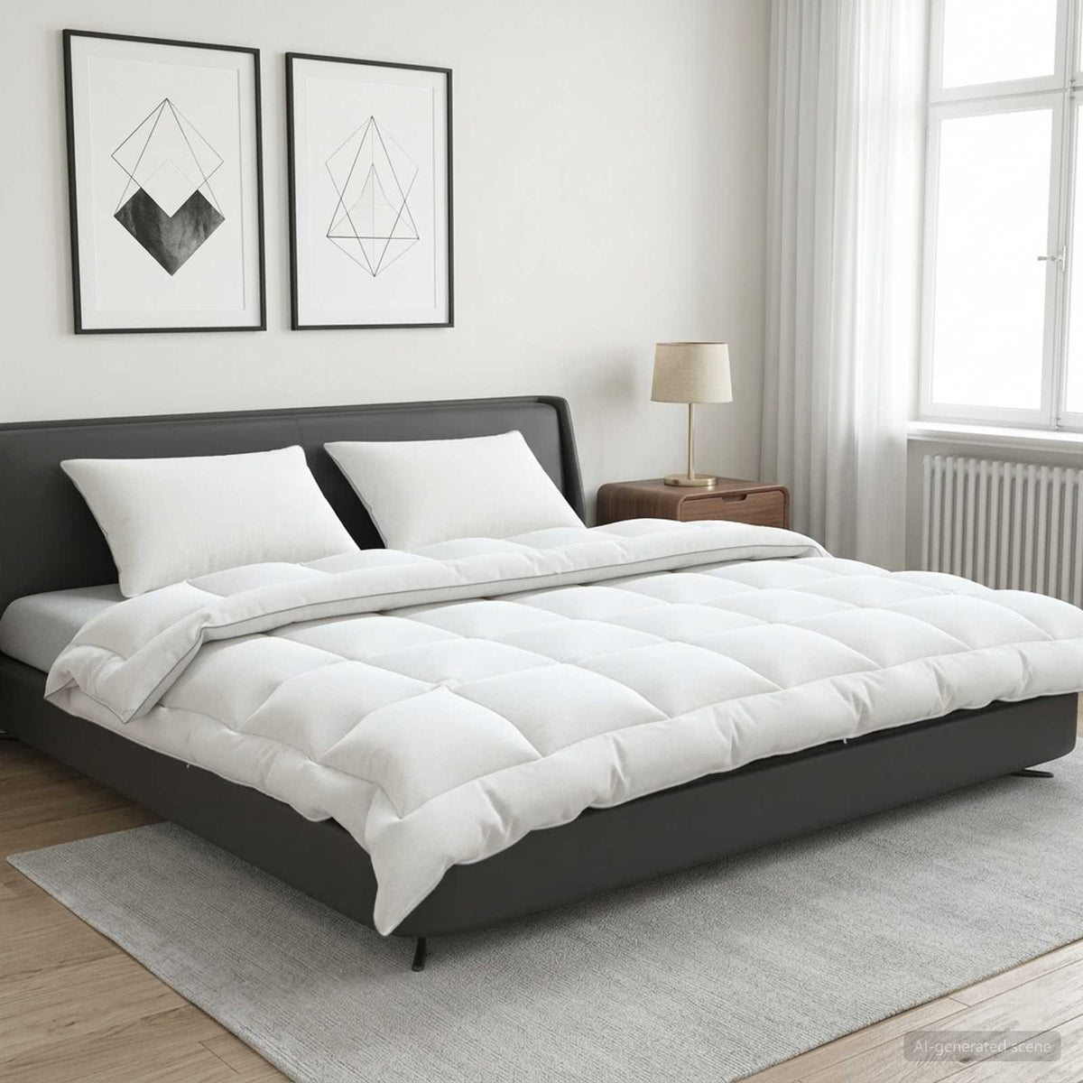 vidaXL Dekbed en Kussen Set 3 st 200x200 cm 4 seizoenen 350 GSM Wol