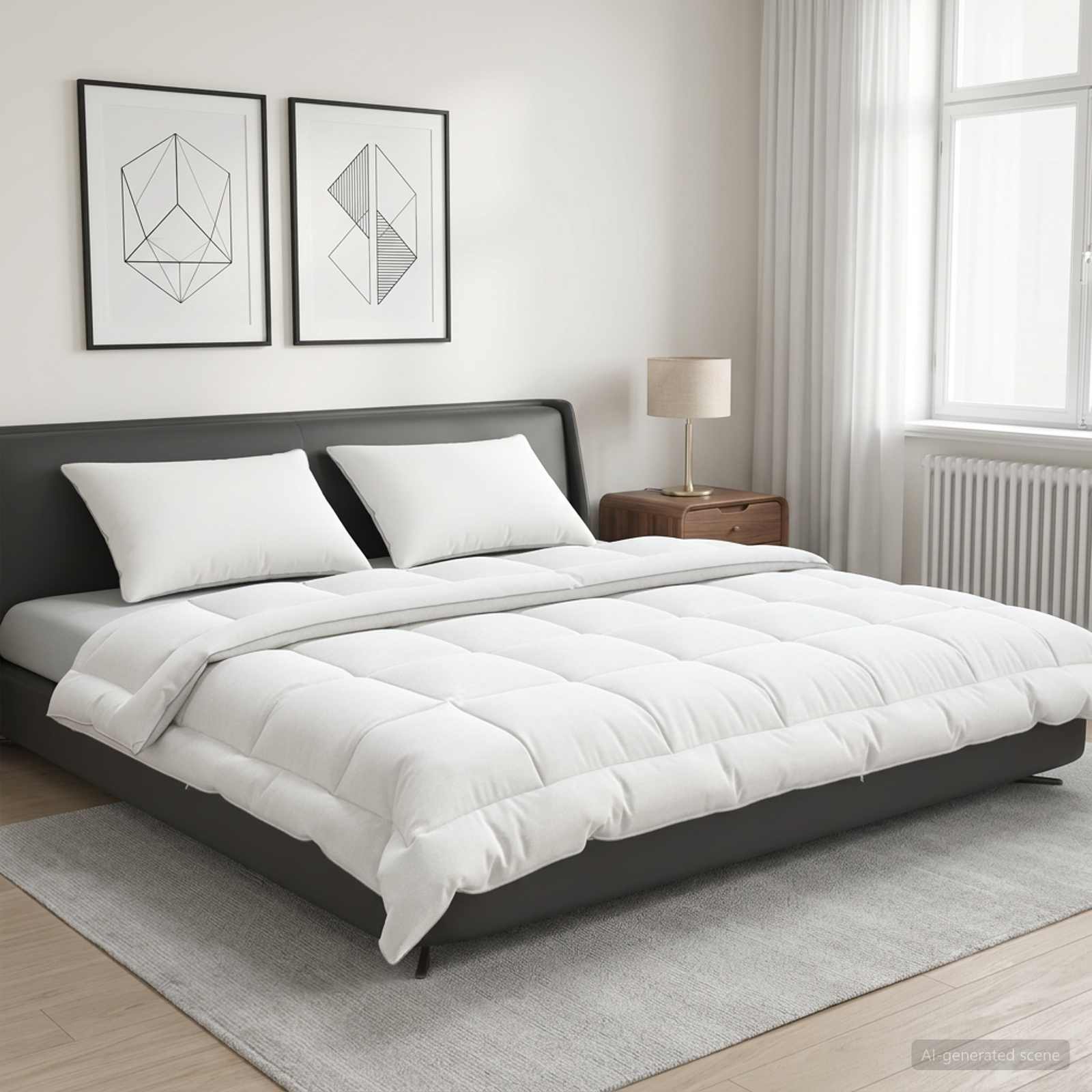 vidaXL Dekbed en Kussen Set 3 st 200x200 cm Zomer 200 GSM Wol Wit