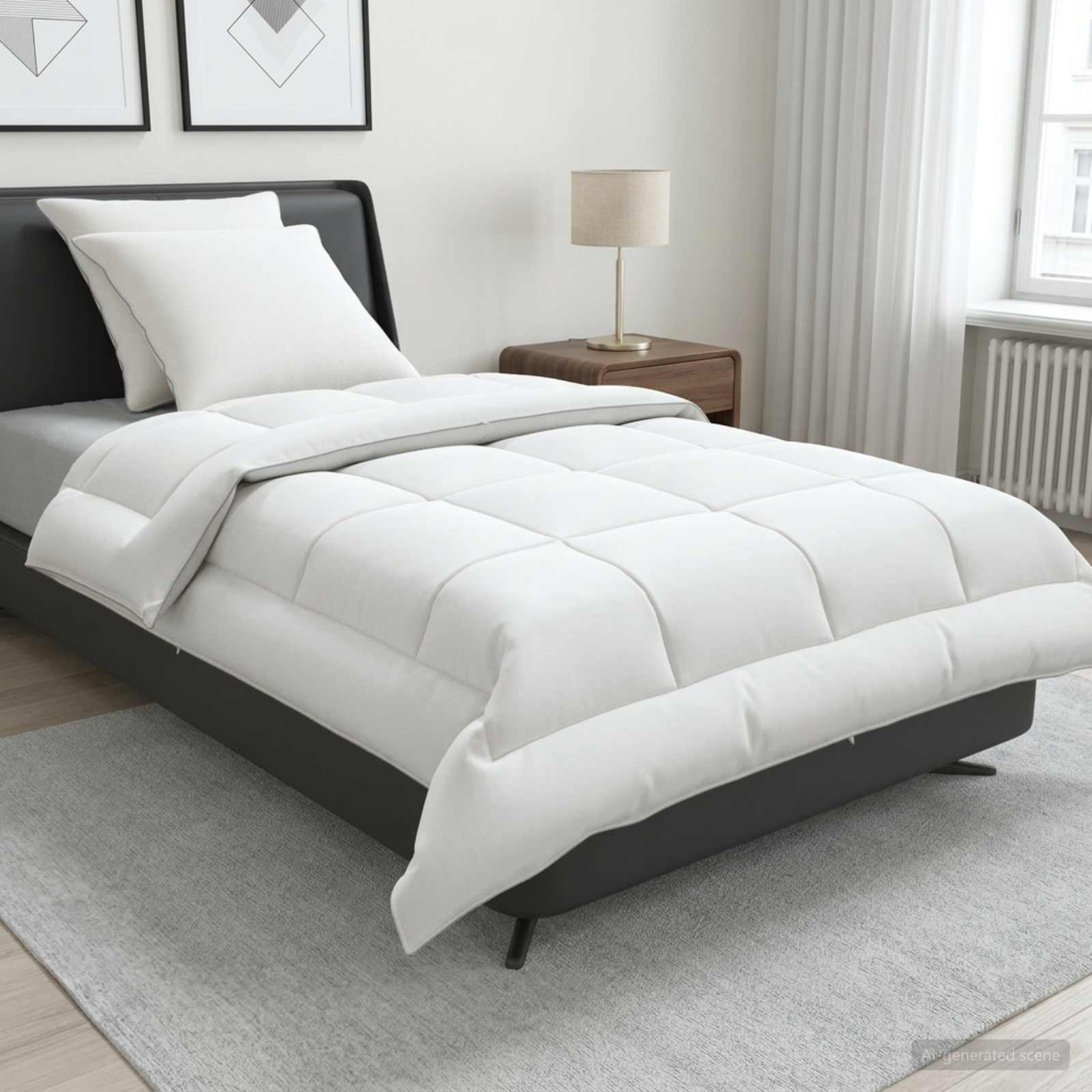 vidaXL Dekbed en Kussen Set 3 st 200x200 cm Zomer 200 GSM Wol Wit