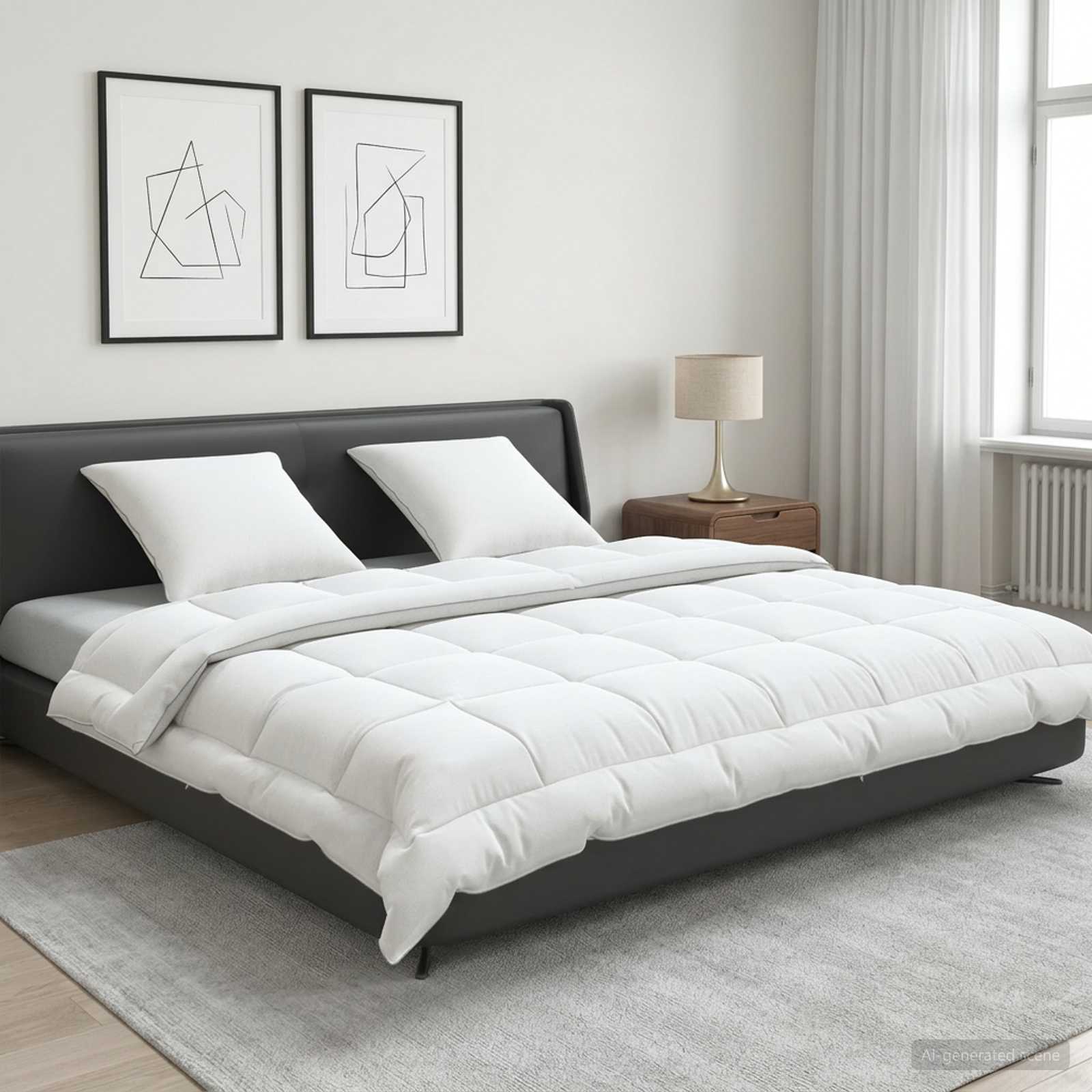 vidaXL Dekbed en Kussen Set 3 st 200x200 cm Zomer 200 GSM Wol Wit